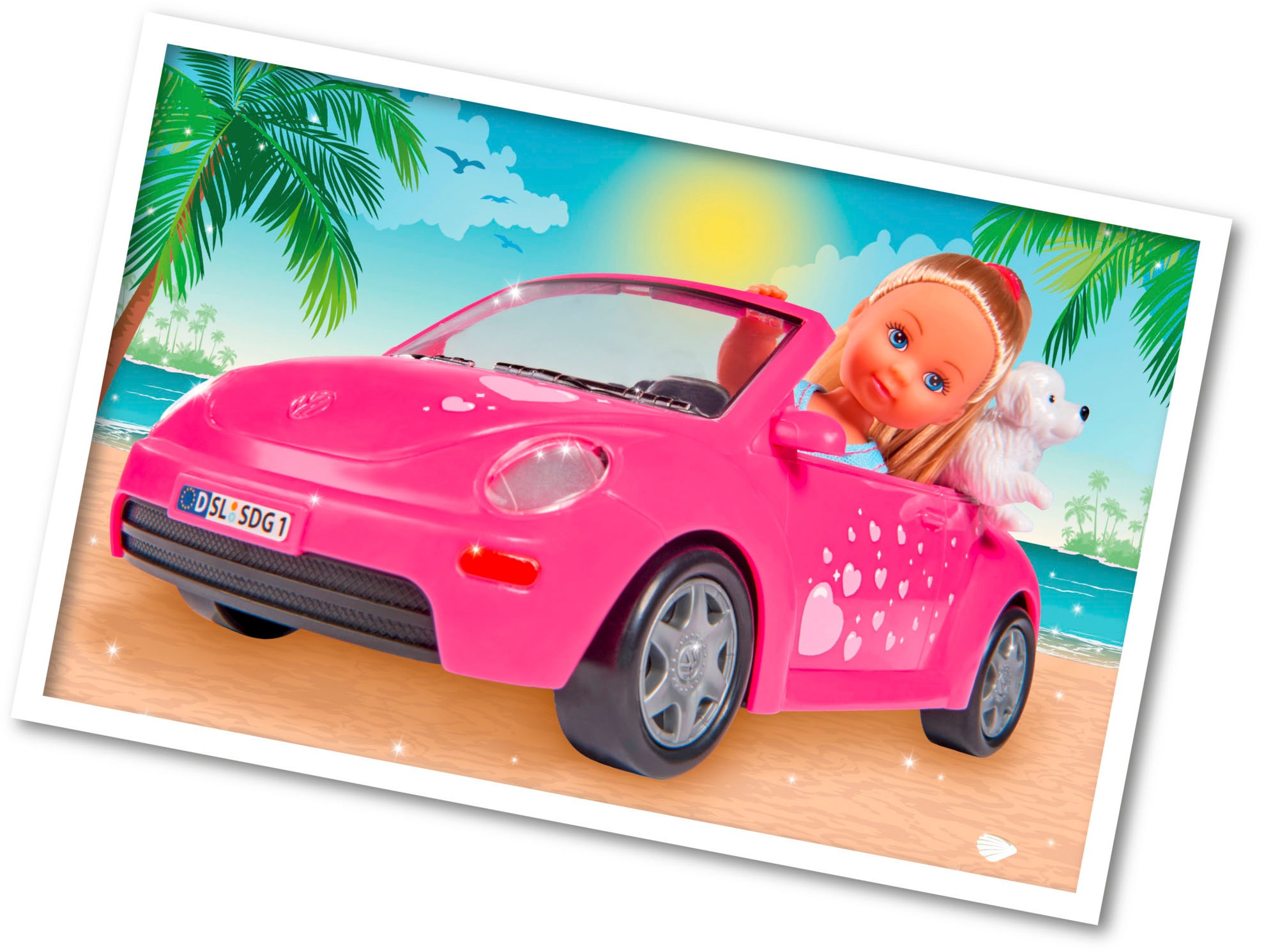 SIMBA Minipuppe »Evi Love Evi's Beetle«, (Set, 3 tlg.)