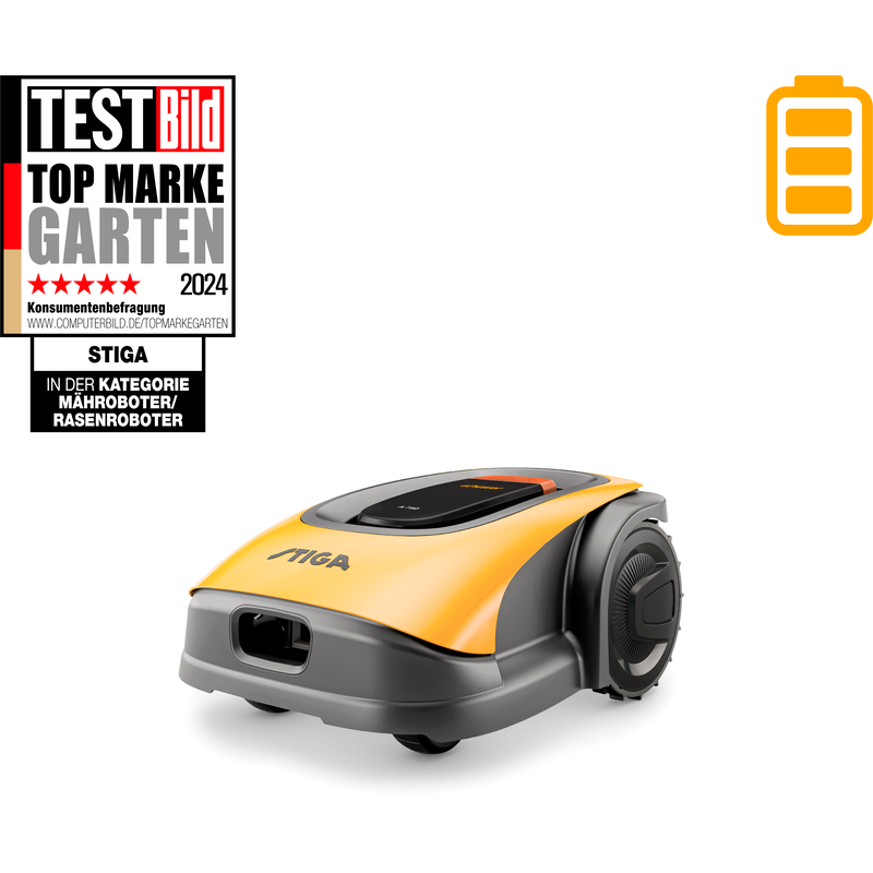 STIGA GARDEN Rasenmähroboter »»A 750«« kabellos, kostenlose Konnektivität gelb Antenna-Free: sicherer und schneller installieren, freie...