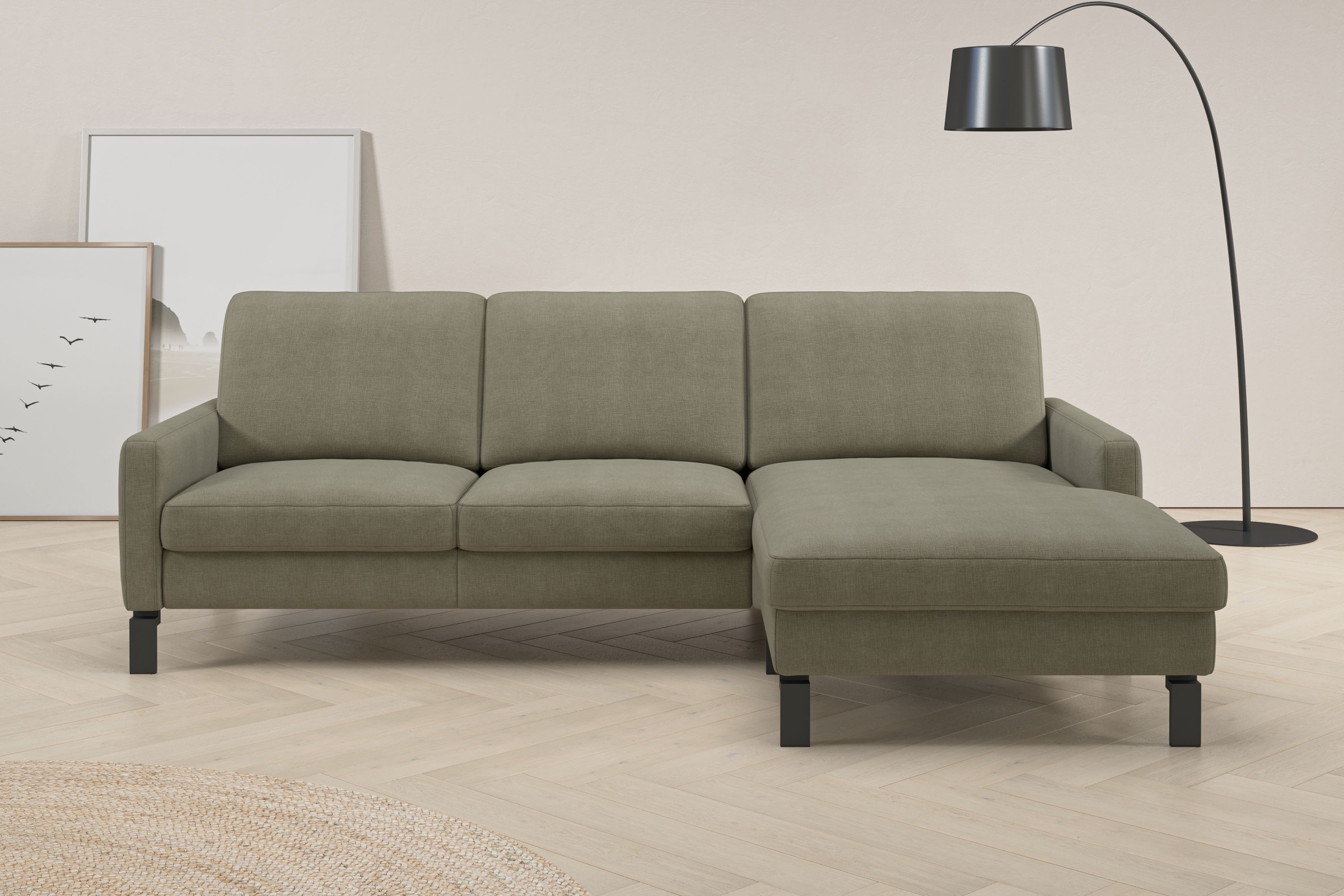 Home affaire Ecksofa inkl. saugroboterfreundliche Höhe & schmale Armlehnen