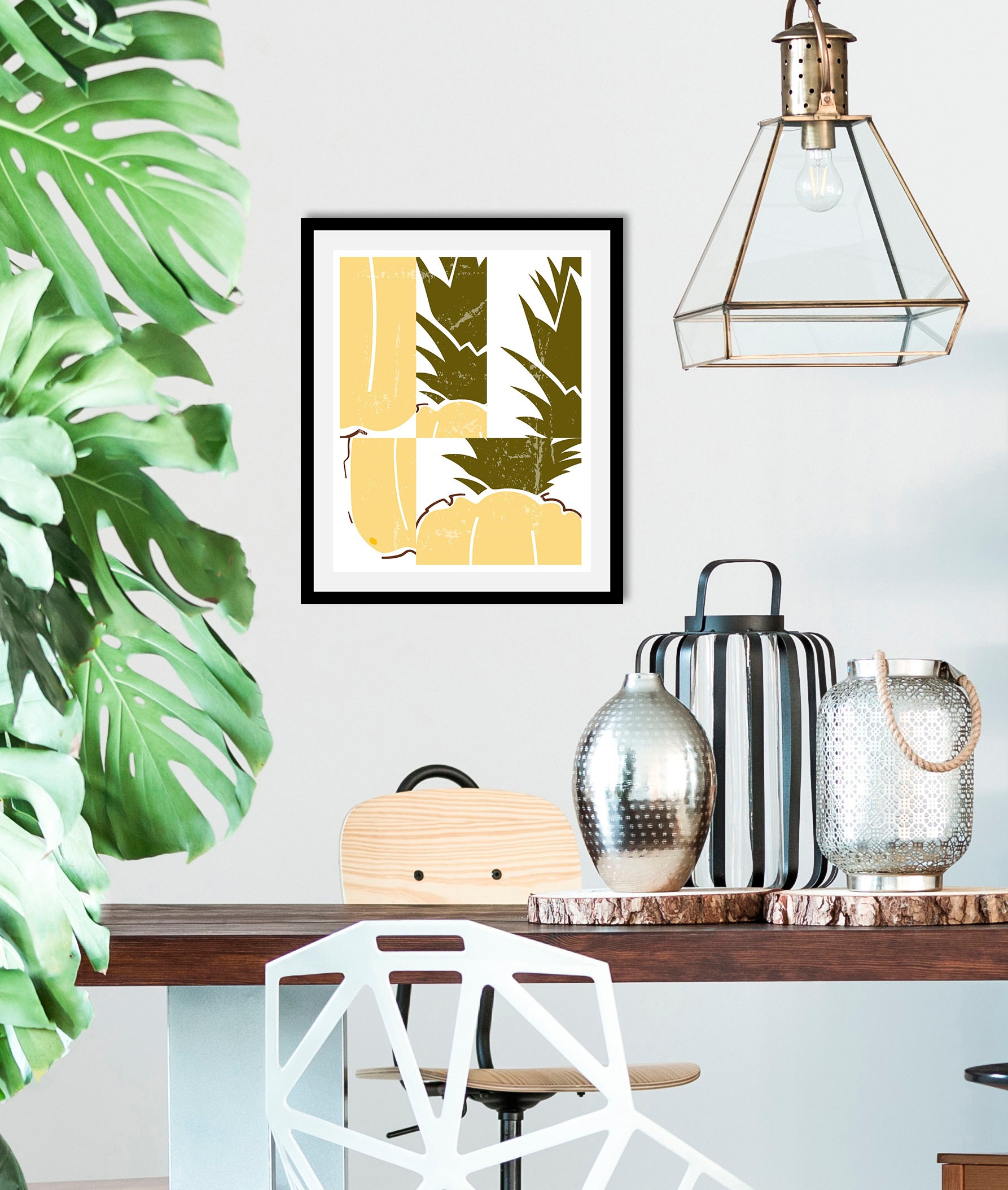 queence Bild »Pineapple«, Obst-Obst Bilder-Ananas-Kunst-Abstrakt-Essen-Lebe günstig online kaufen