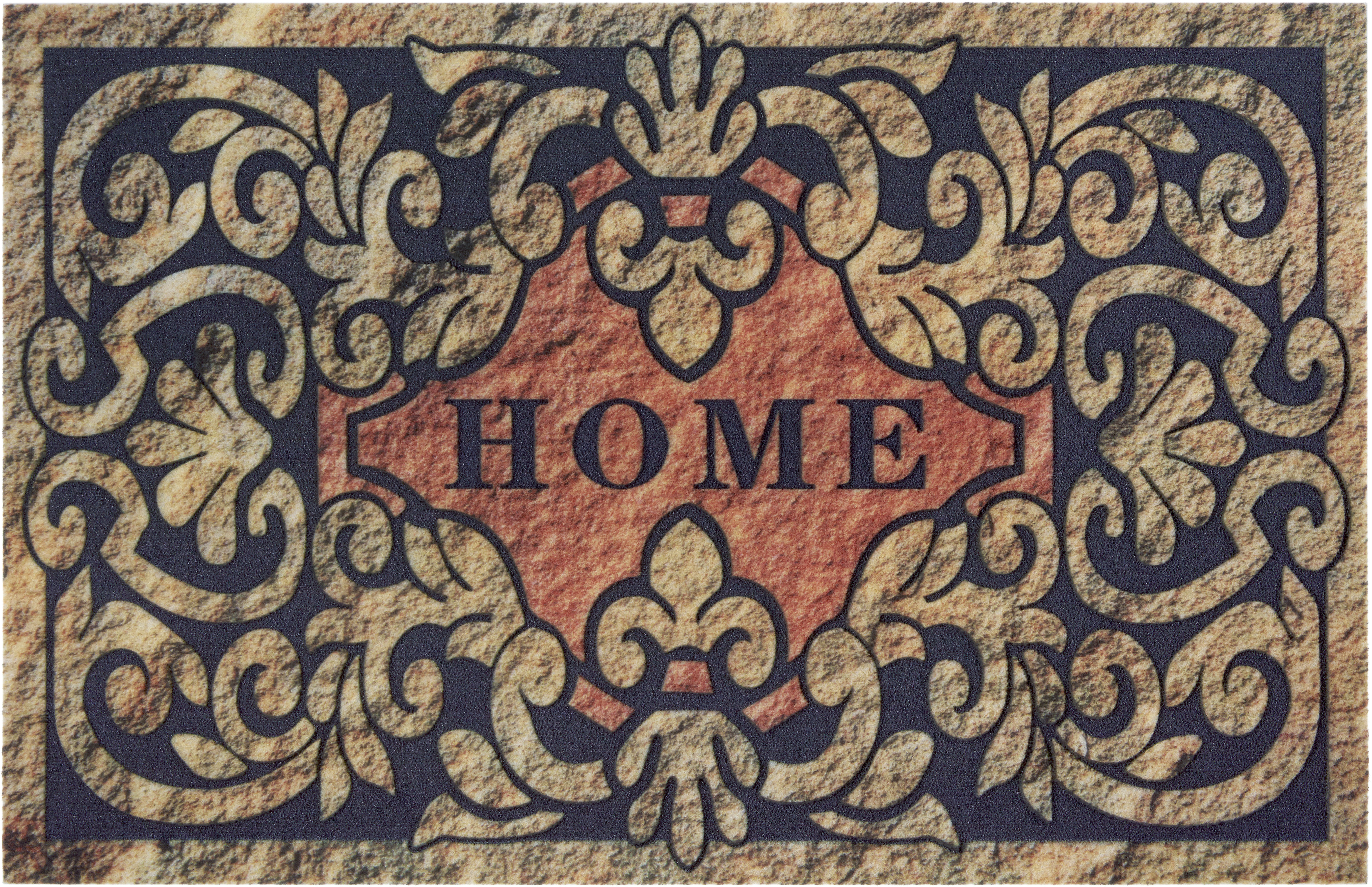 Home affaire Fußmatte »Welcome Ornament«, rechteckig, mit Spruch,  Schrift-Design, Rutschhemmend, Schmutzfang auf Raten bestellen