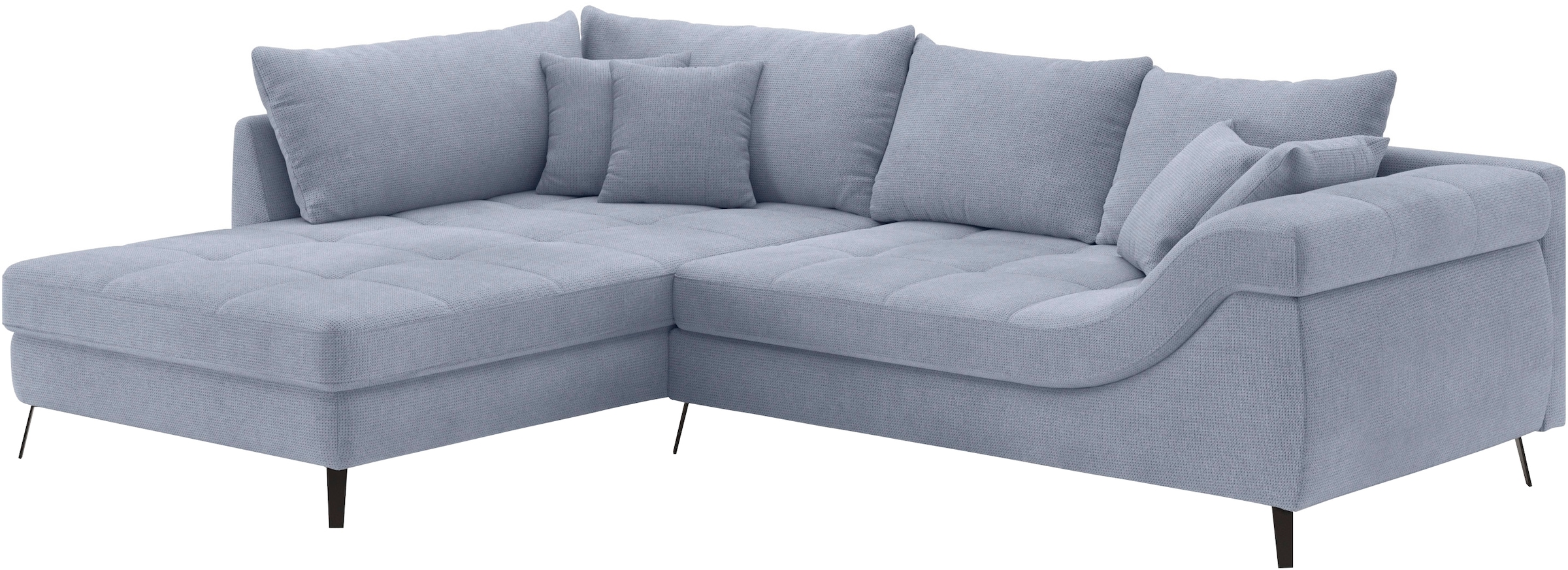 Mr. Couch Ecksofa »Portofino L-Form«, 4 Bezugsqualitäten, 13,5 cm hohe Meta günstig online kaufen