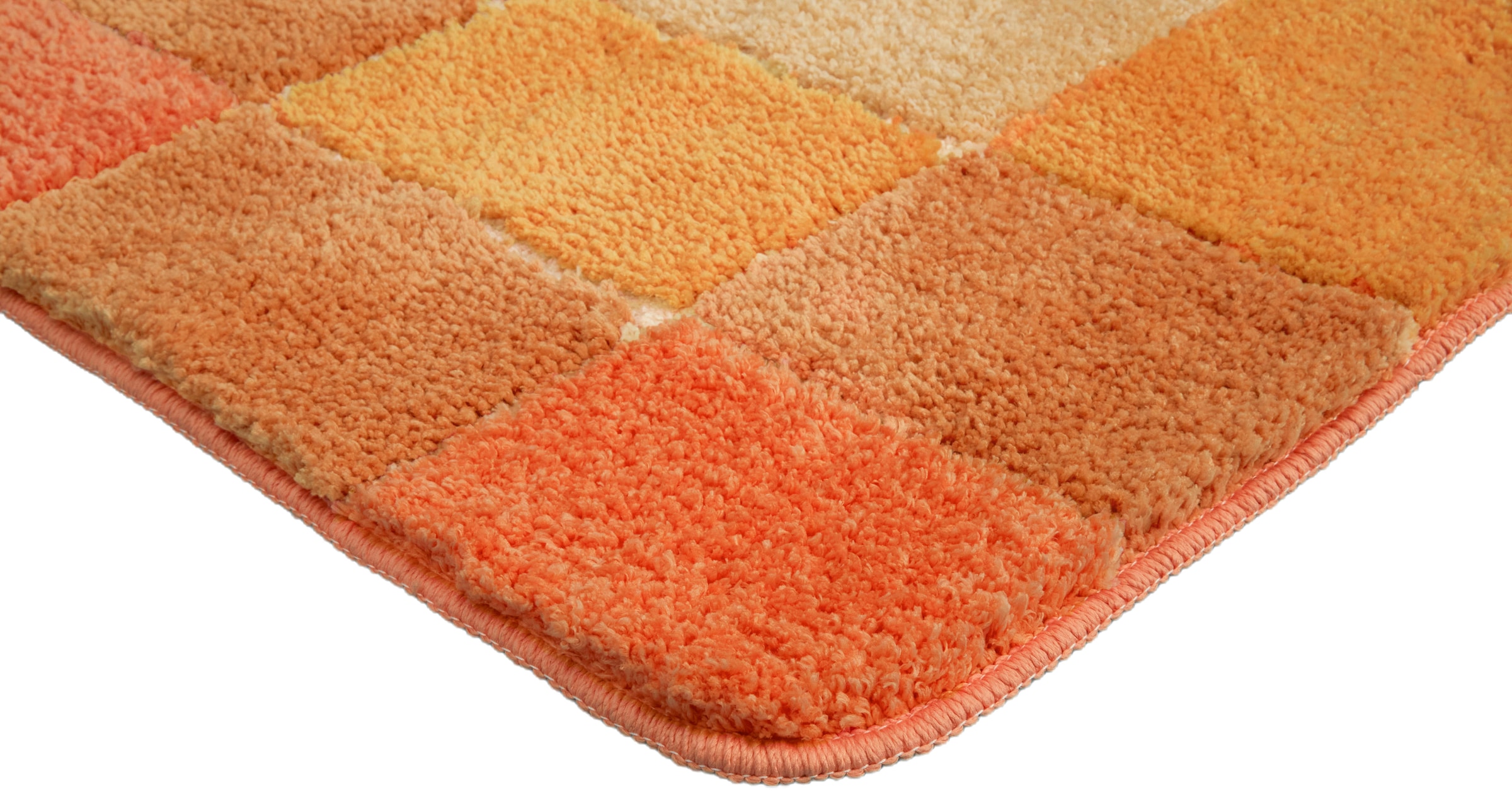 my home Badematte »Pia«, rutschhemmend beschichtet, strapazierfähig-fußbodenheizungsgeeignet-schnell trocknend, Badteppich, karierte Badematten, rechteckig, rund & als 3-tlg. Set