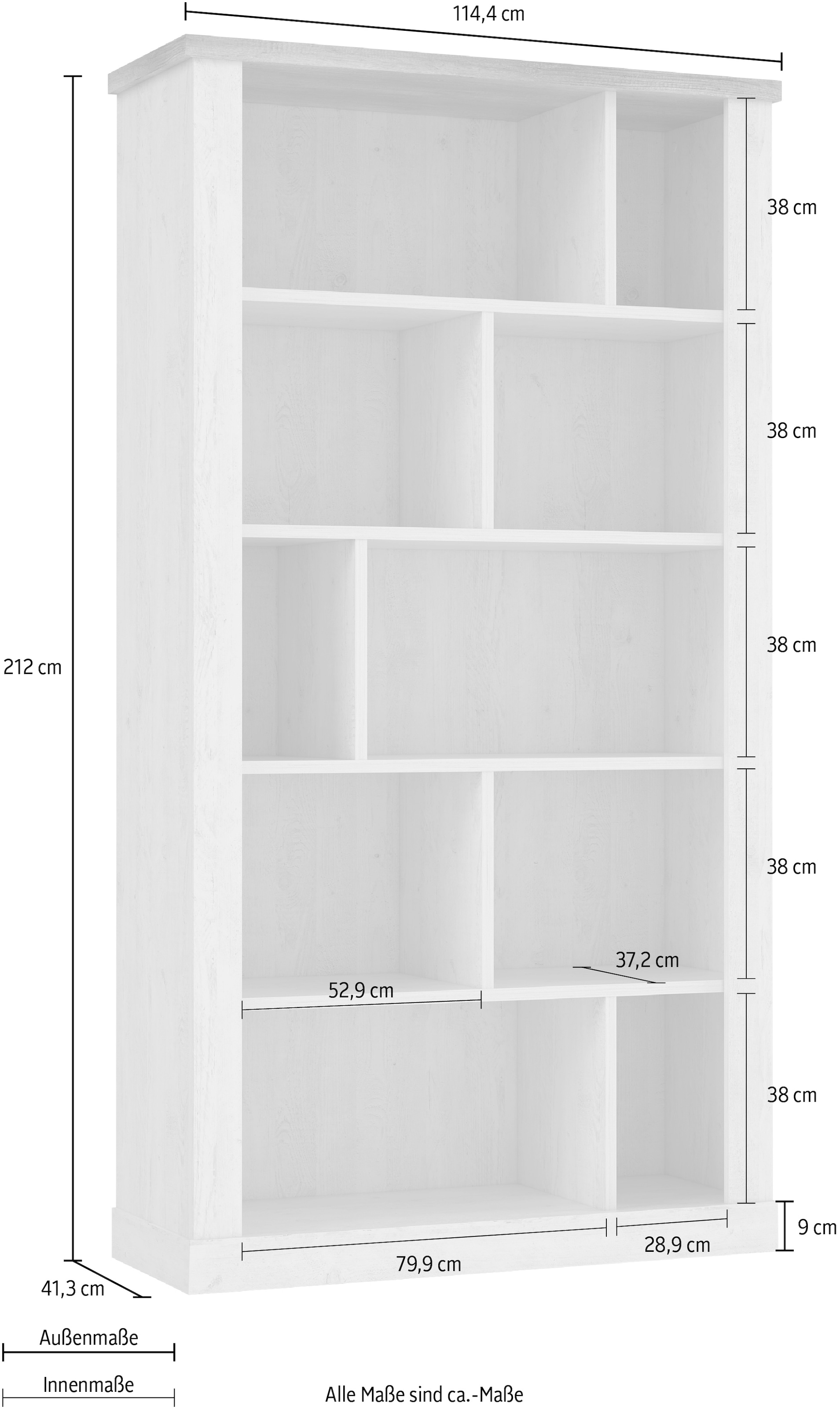 FORTE Aktenregal »Duro«, Höhe 212 cm, Bücherregal im Landhausstil