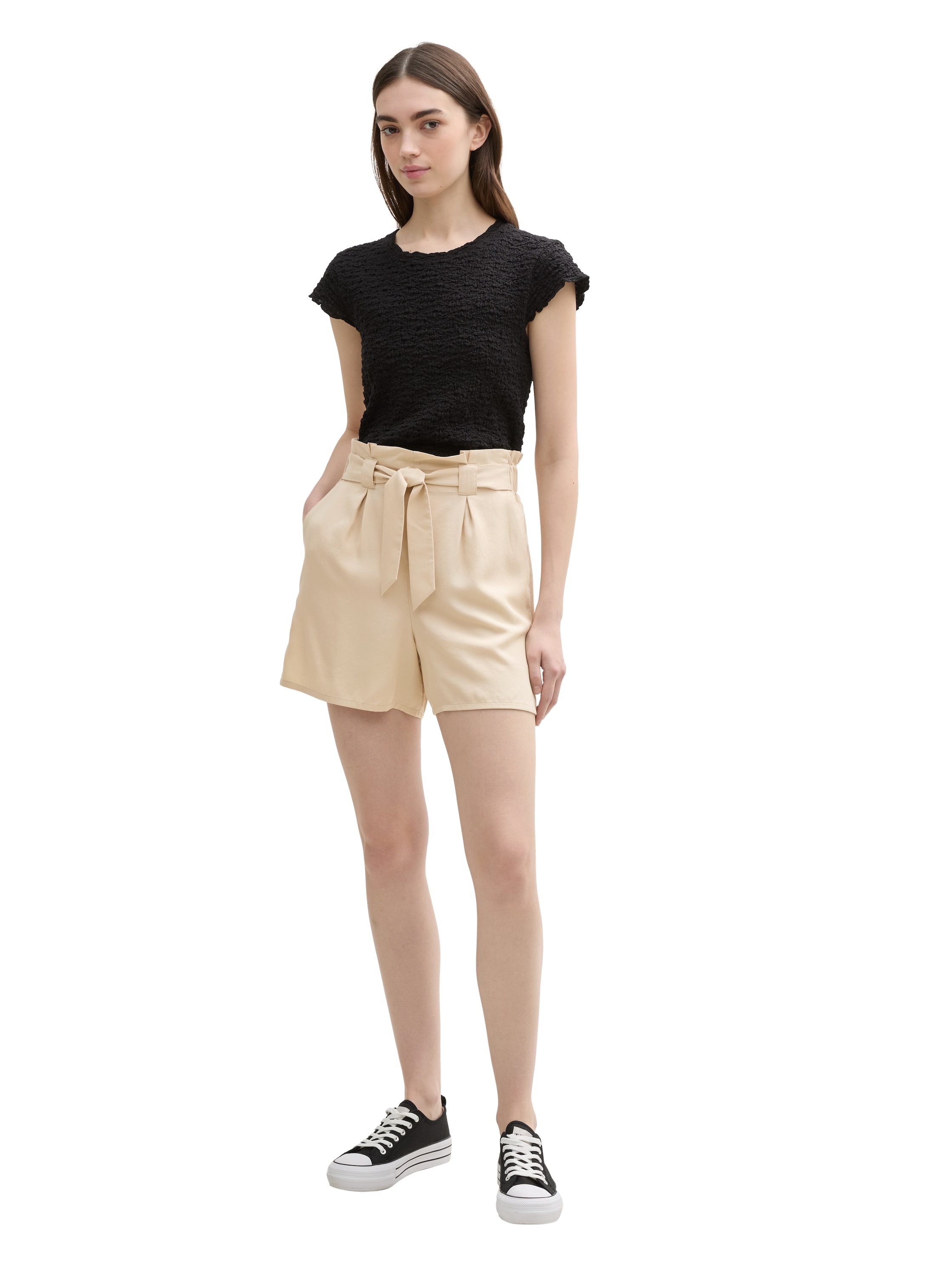 TOM TAILOR Denim Shorts, Sommerhose mit Bindeband