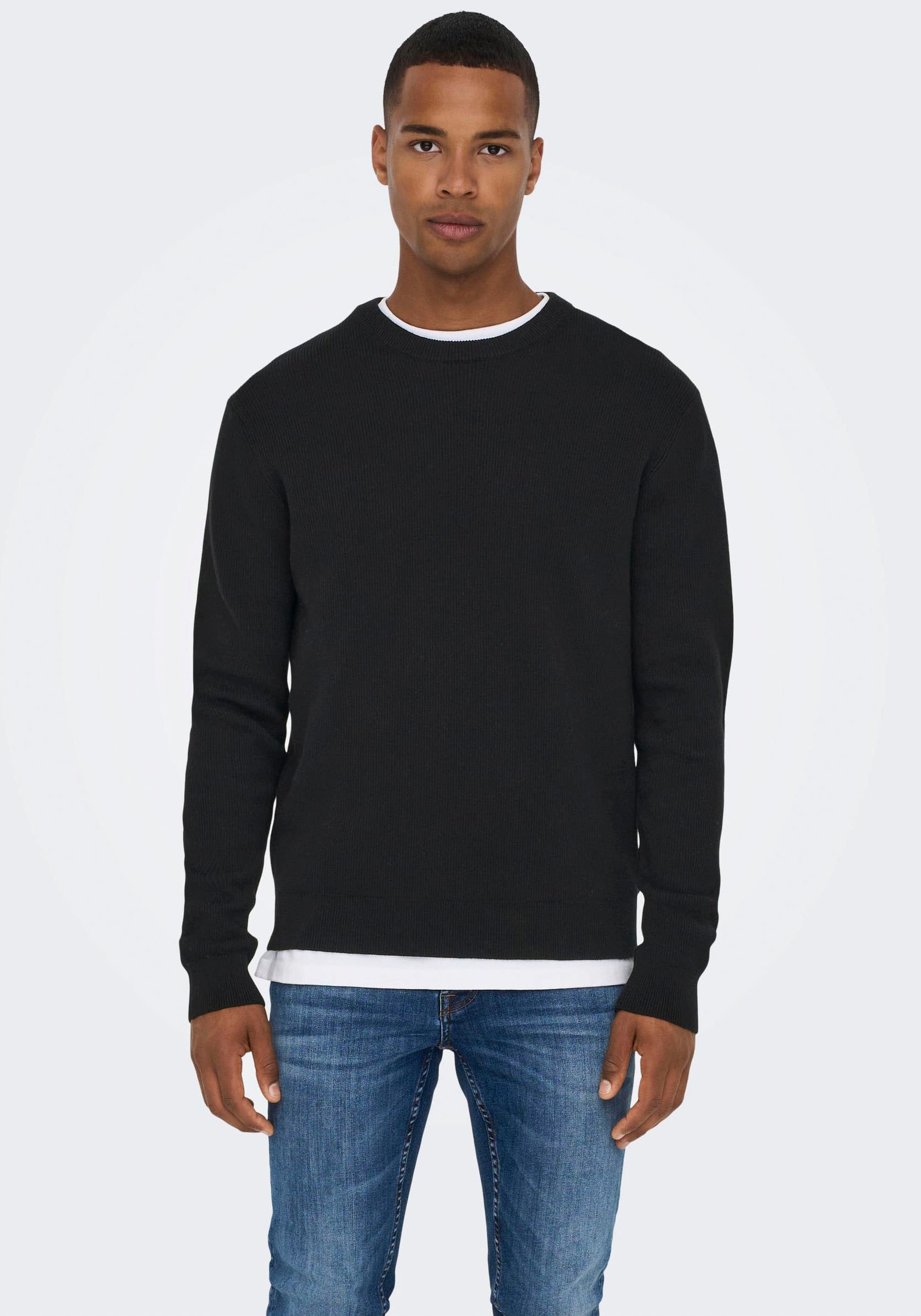 ONLY & SONS Strickpullover, im Strukturmuster