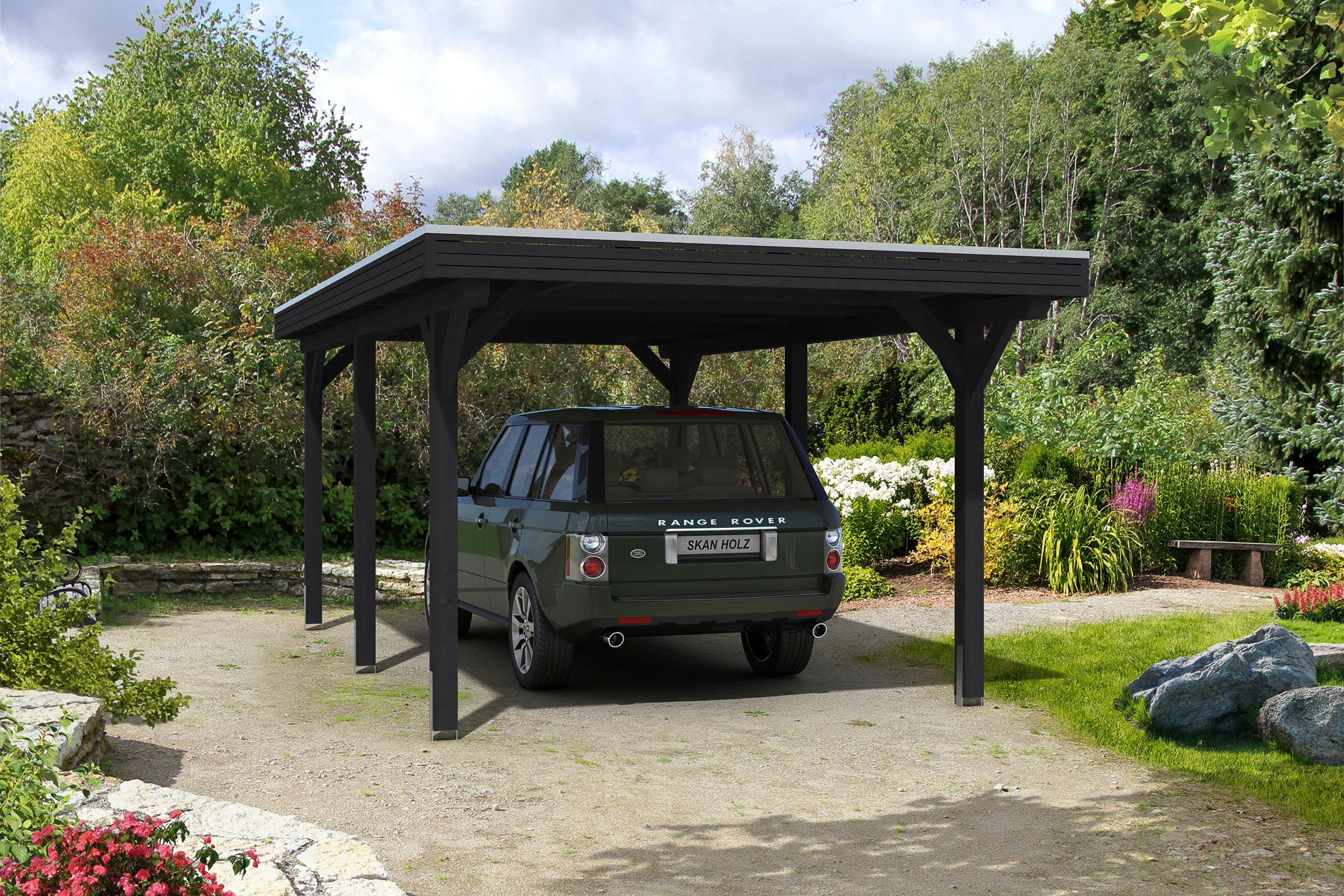Skanholz Einzelcarport »Spessart«, Holz, 291 cm, Anthrazit