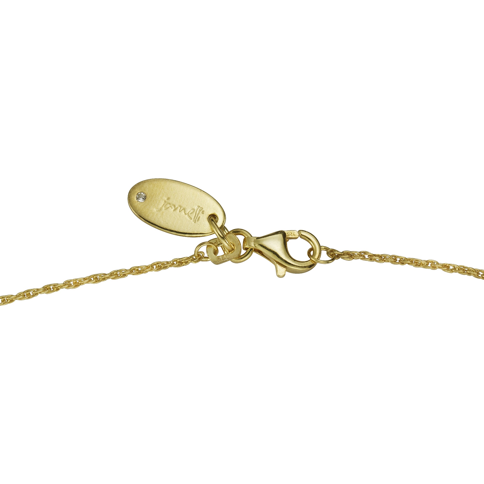 Jamelli Kette mit Anhänger »Silber 925 vergoldet 45/42cm lang mit echtem Citrin 10mm«