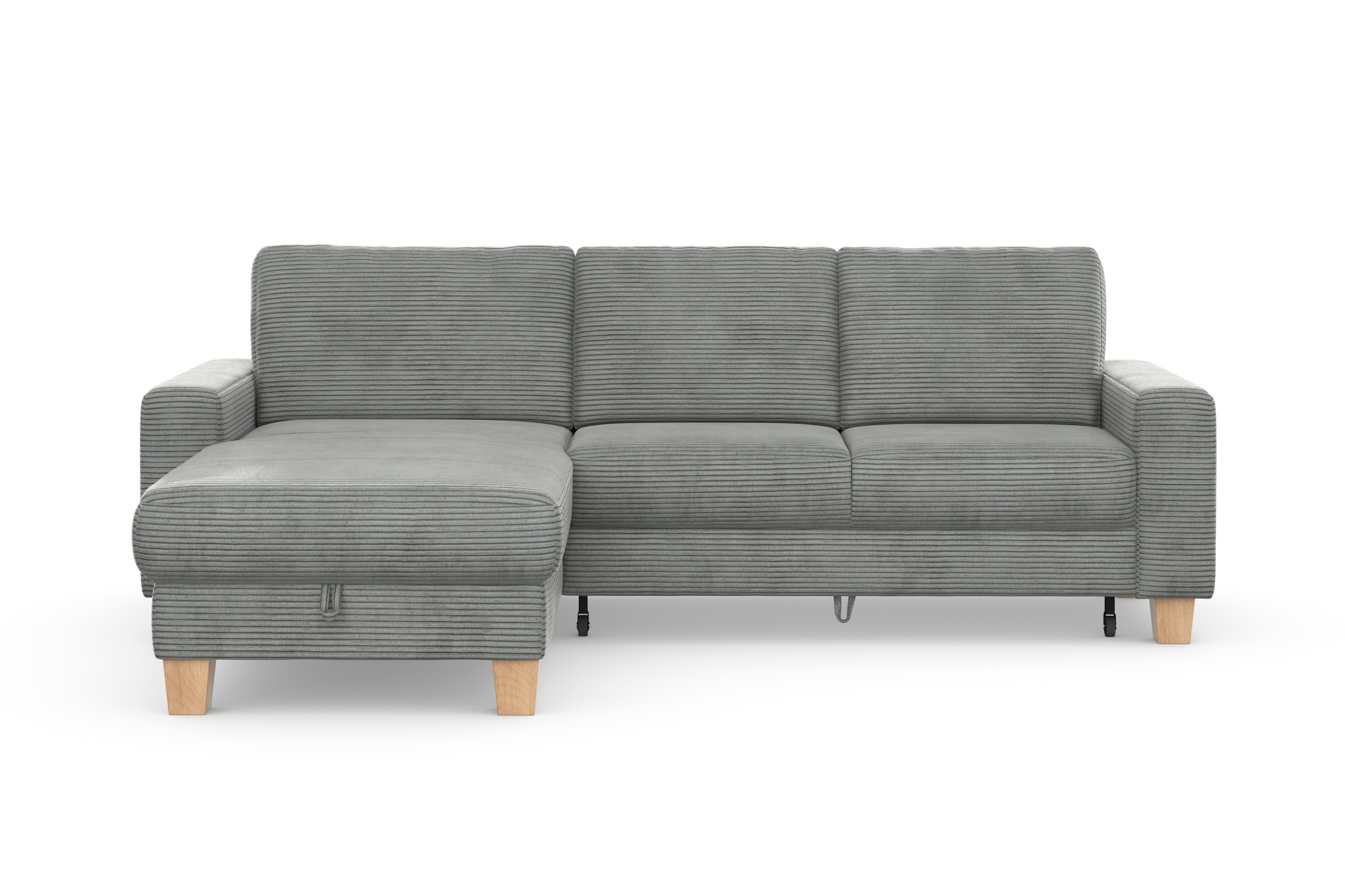 Home affaire Ecksofa »Summer L-Form«, mit Recamiere, mit oder ohne Bettfunktion und Bettkasten, Cord-Bezug