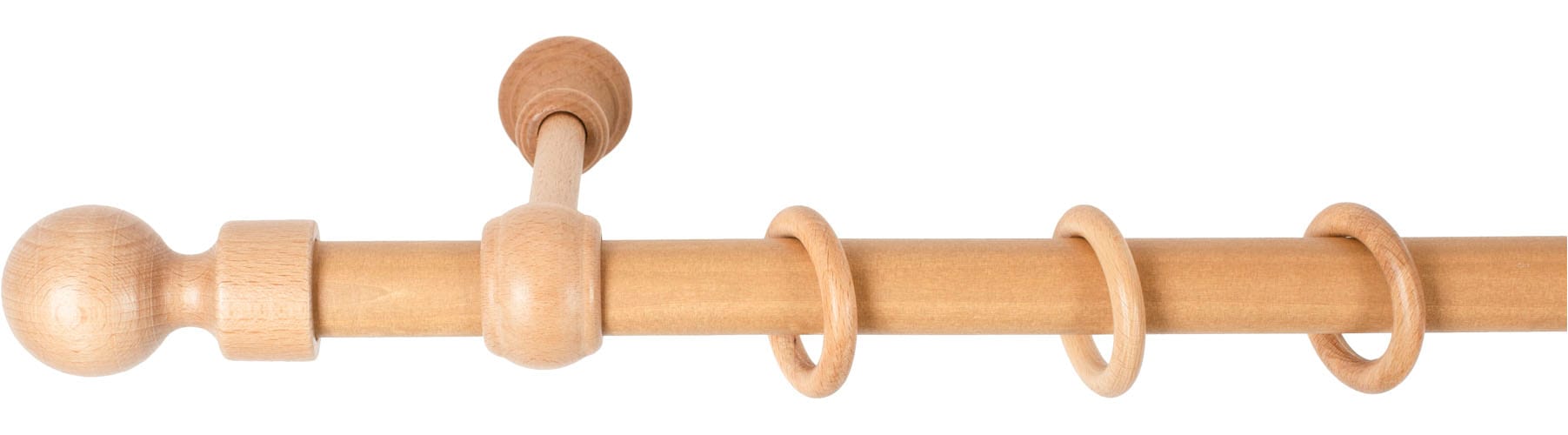 SN DECO GROUP Gardinenstange »Giro« 1 läufig-läufig Fixmaß 28 mm, Holz, verschiedene Längen und Farben, Komplettset