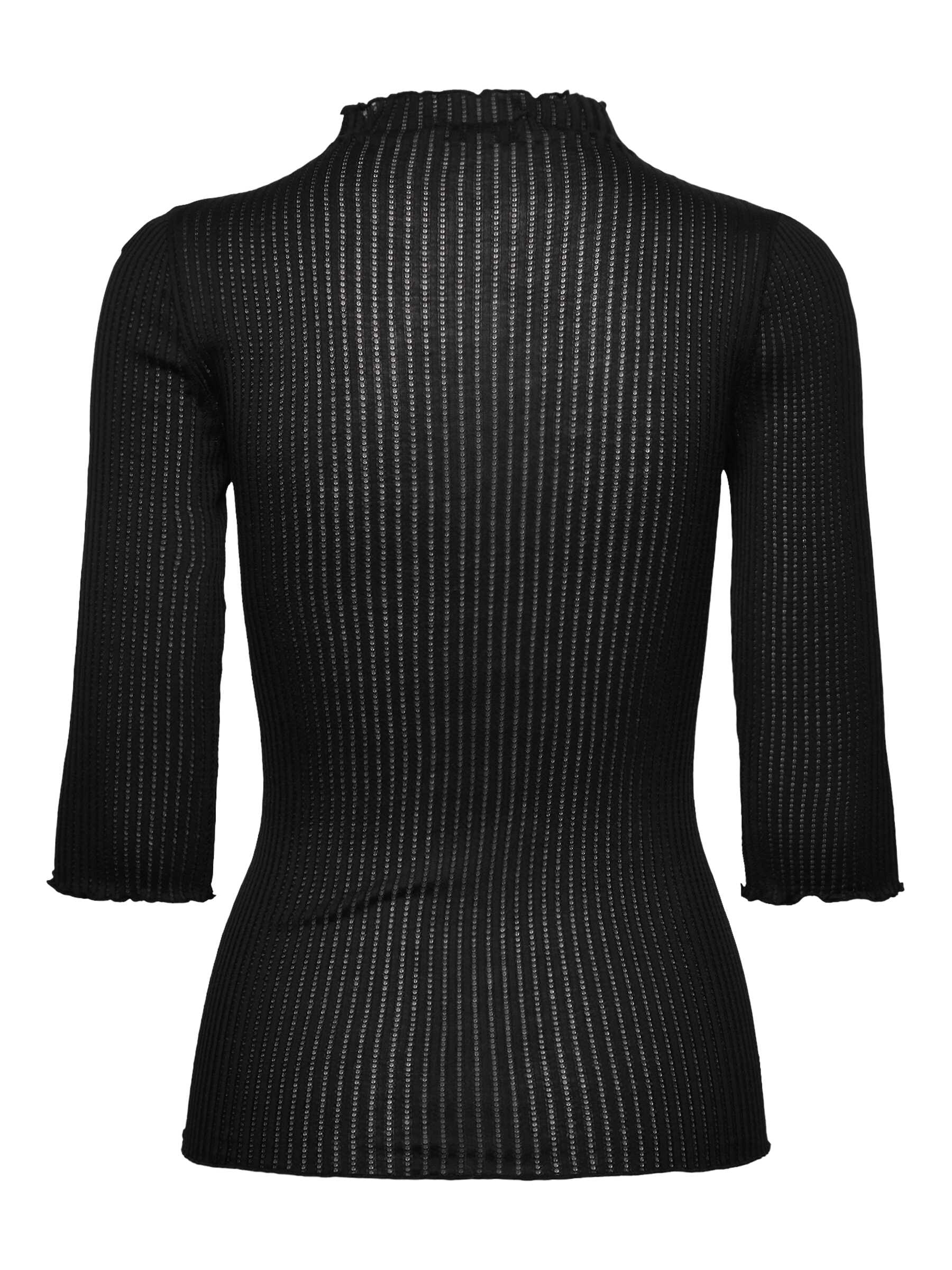 rosemunde Stehkragenshirt »Belize silk shirt« leicht transparentes Shirt, 3/4 Arm, mit Stehkragen, Seidenmix