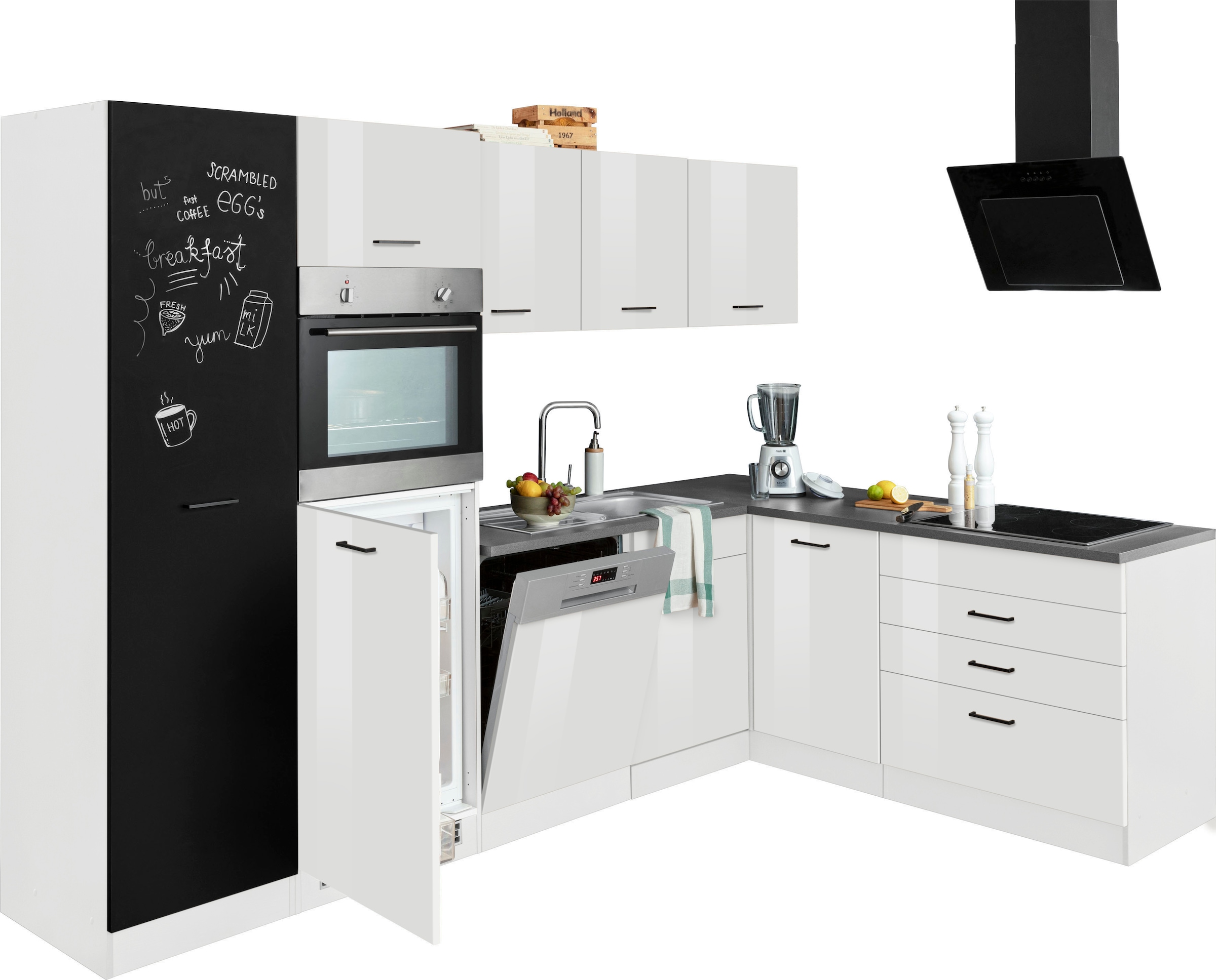 KOCHSTATION Winkelküche »KS-Trier«, ohne E-Geräte, Stellbreite 280/190 cm