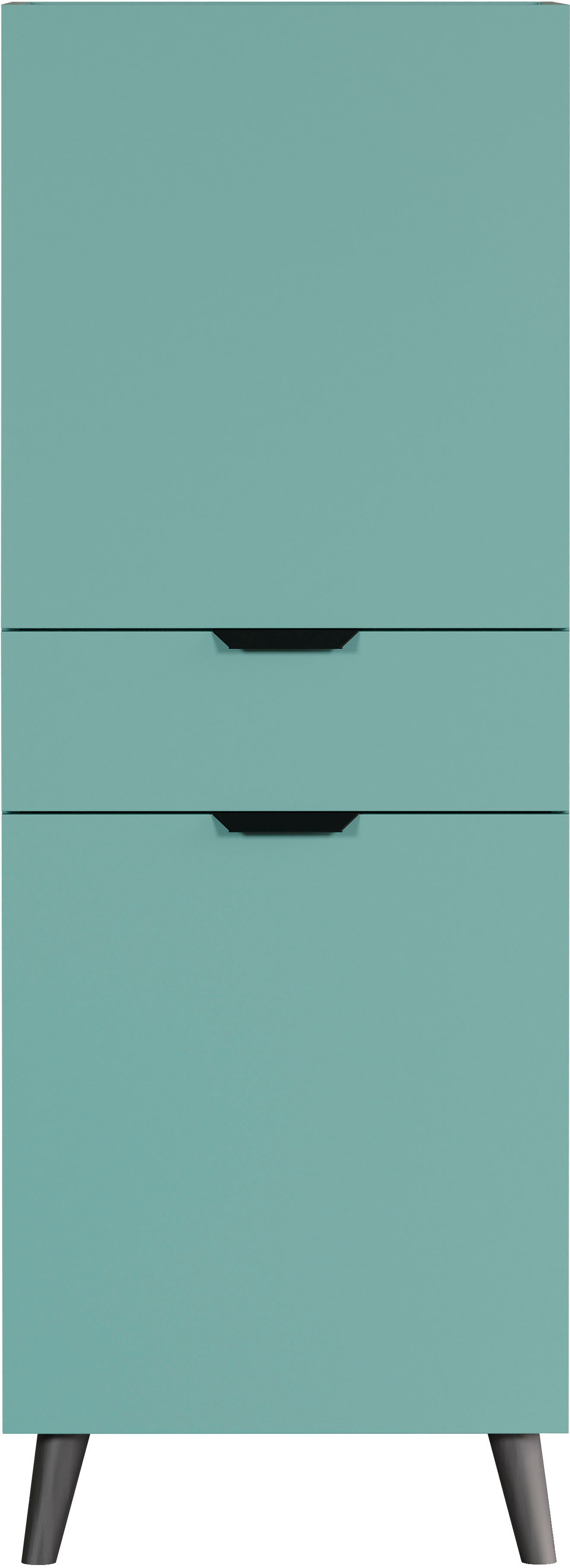 andas Vitrine »Mikkeline«, (1 St.), matt, B/H: ca. 49 / 195 cm, Türanschlag  wechselbar, blau, türkis online bestellen
