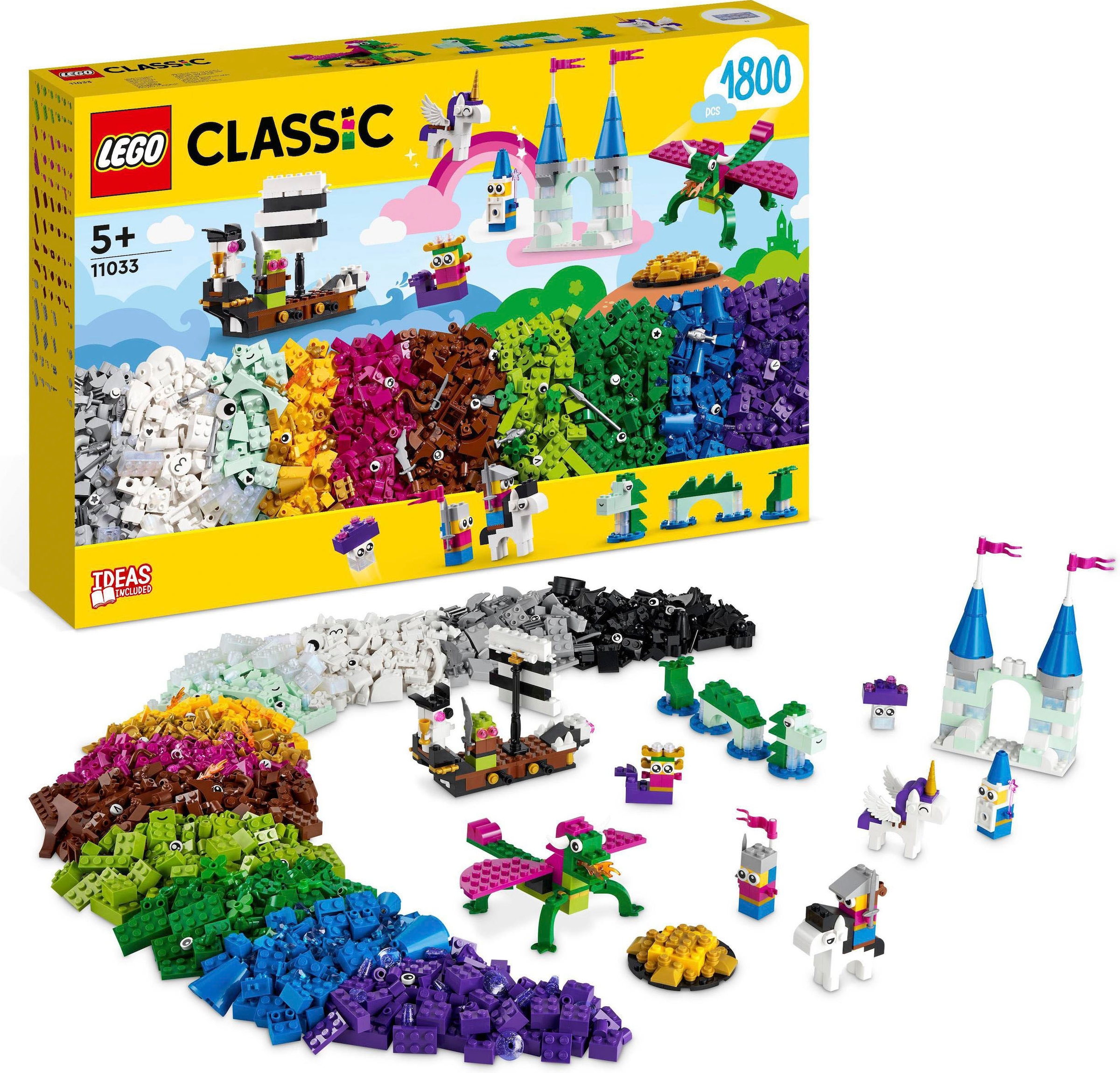 LEGO® Konstruktionsspielsteine »Fantasie-Universum Kreativ-Bauset (11033), LEGO® Classic«, (1800 St.), Made in Europe