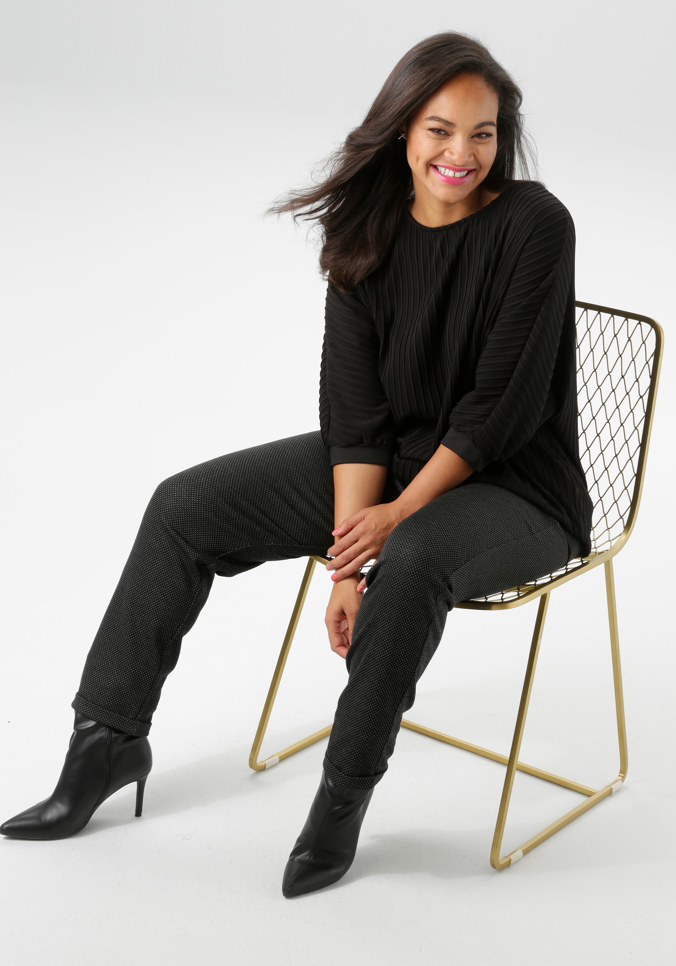 Aniston PLUS Rundhalsshirt mit interessanter Biesenstruktur - NEUE KOLLEKTION