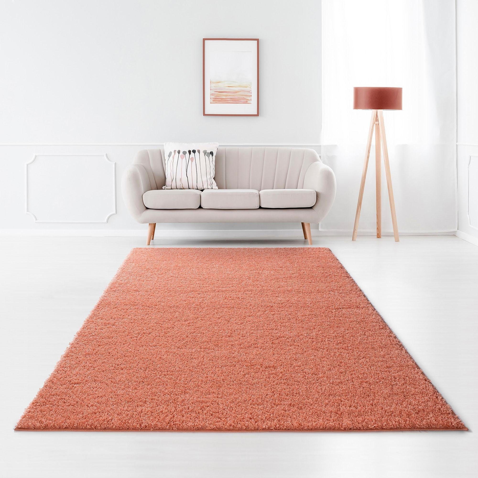 Bruno Banani Hochflor-Teppich »Shaggy Soft«, rechteckig, 30 mm Höhe, gewebt, Uni Farben, besonders weich und kuschelig