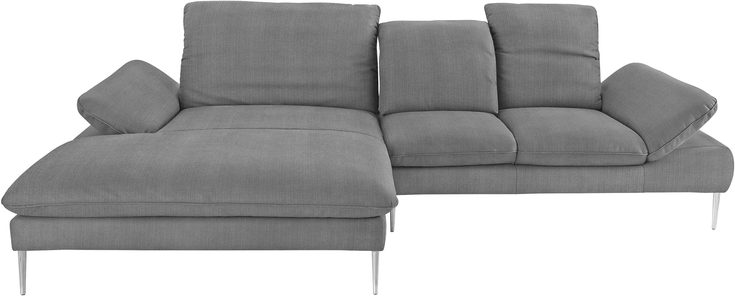 W.SCHILLIG Ecksofa »enjoy&MORE, Designsofa, elegant und bequem, L-Form«, mit Sitztiefenverstellung, Füße Chrom glänzend, Breite 310 cm