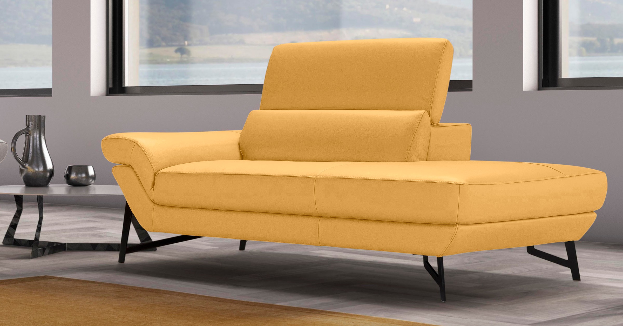 Egoitaliano Ottomane »Narcisa, Designsofa«, mit verstellbarer Kopfstütze, Solitärmöbel als Blickfang