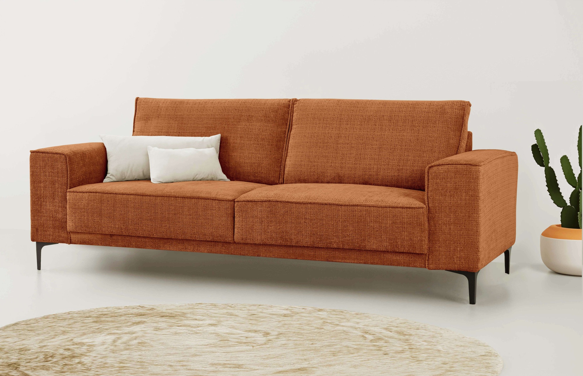 Places of Style 3-Sitzer »3er Sofa Oland, Struktur, Flachgewebe, Luxus-Micr günstig online kaufen