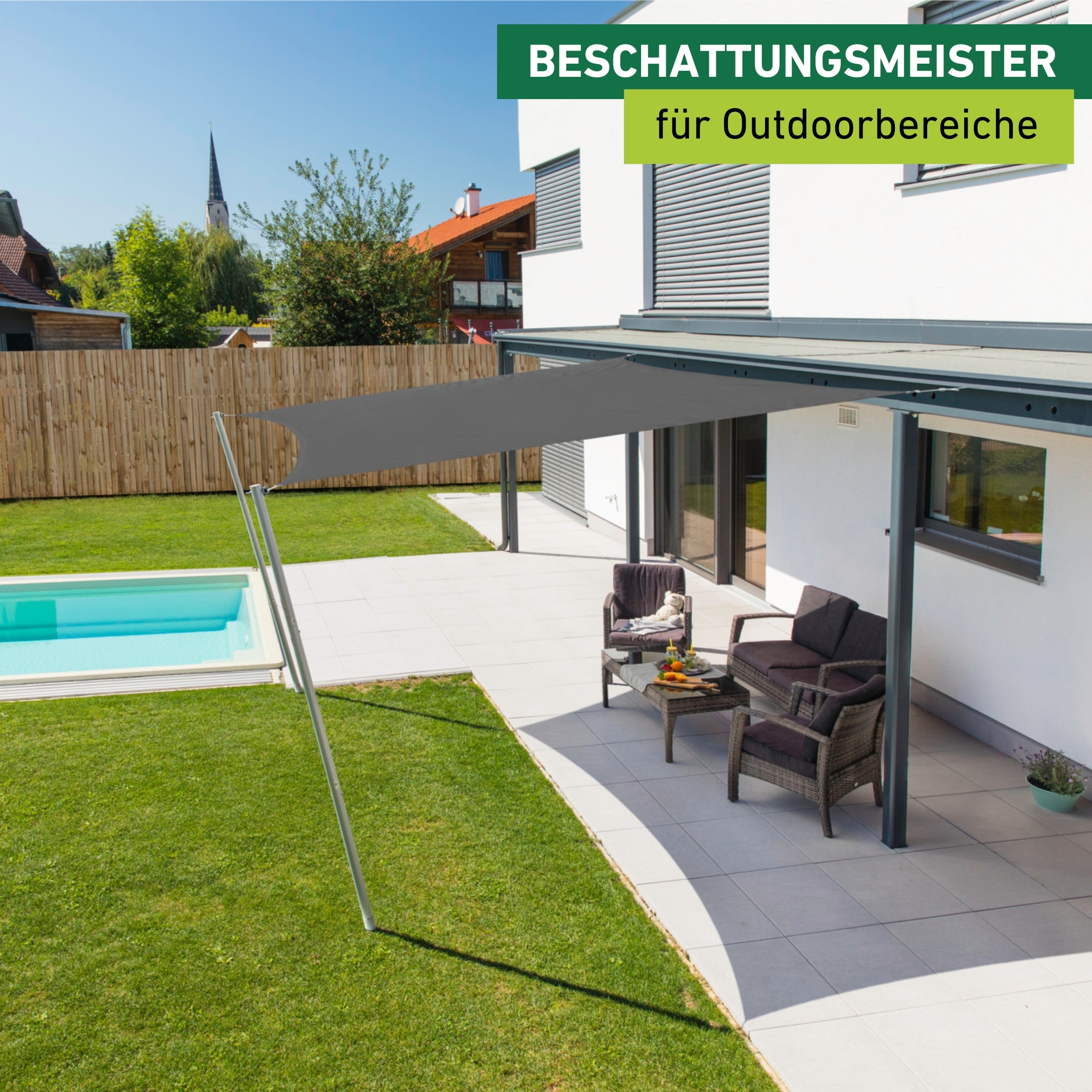 Windhager Sonnensegel »Cannes, Vierecksegel zur Beschattung von Garten, Terrasse, Balkon« Sonnenschutz 3 x 3 m, erhältlich in anthrazit oder grau