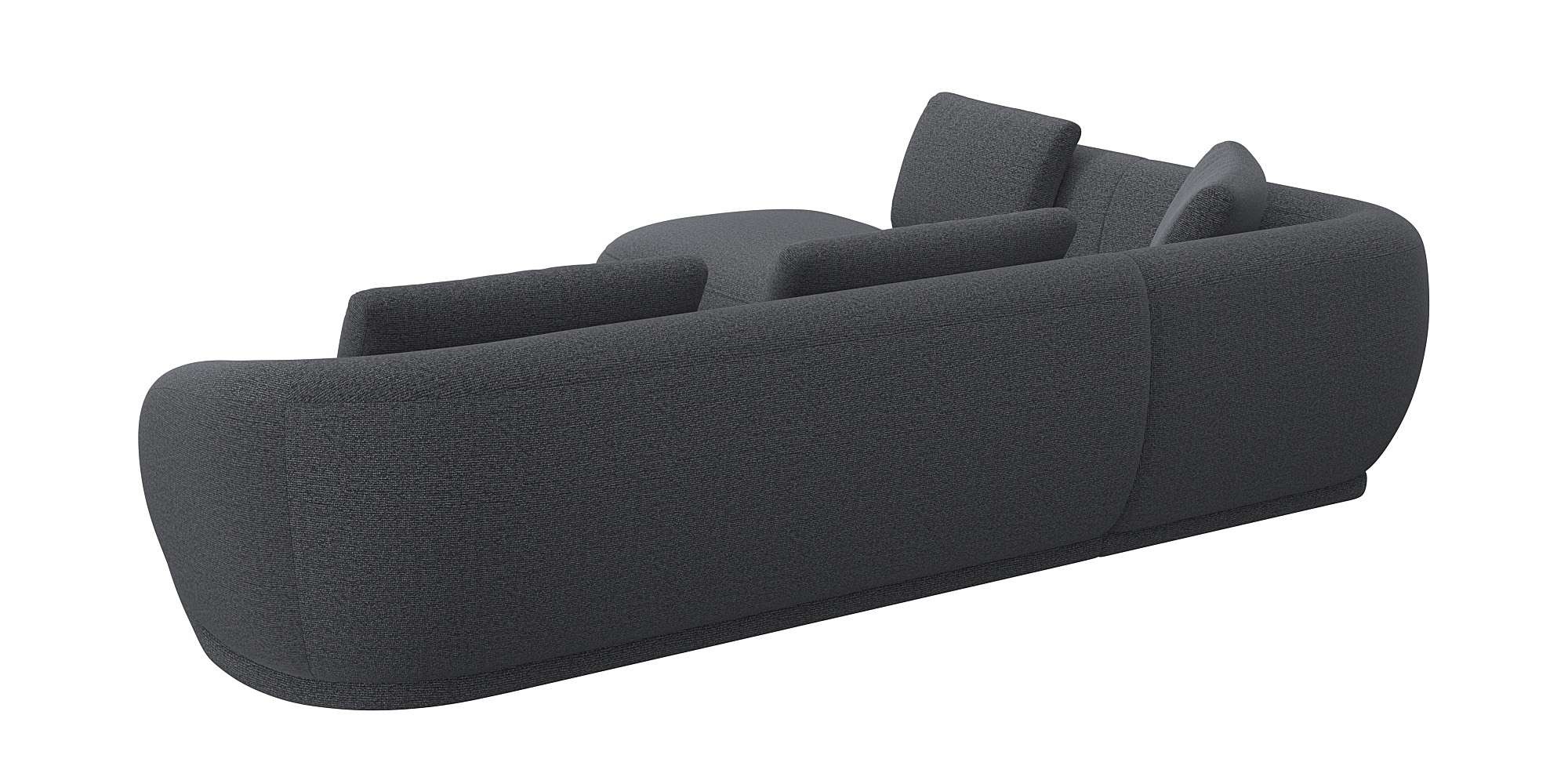 FLEXLUX Ecksofa »Torino, rund, L-Form, Sofa-Ecke mit Ottomane«, Modernes, organisches Sofa-Design, Kaltschaum, Wellenunterfederung