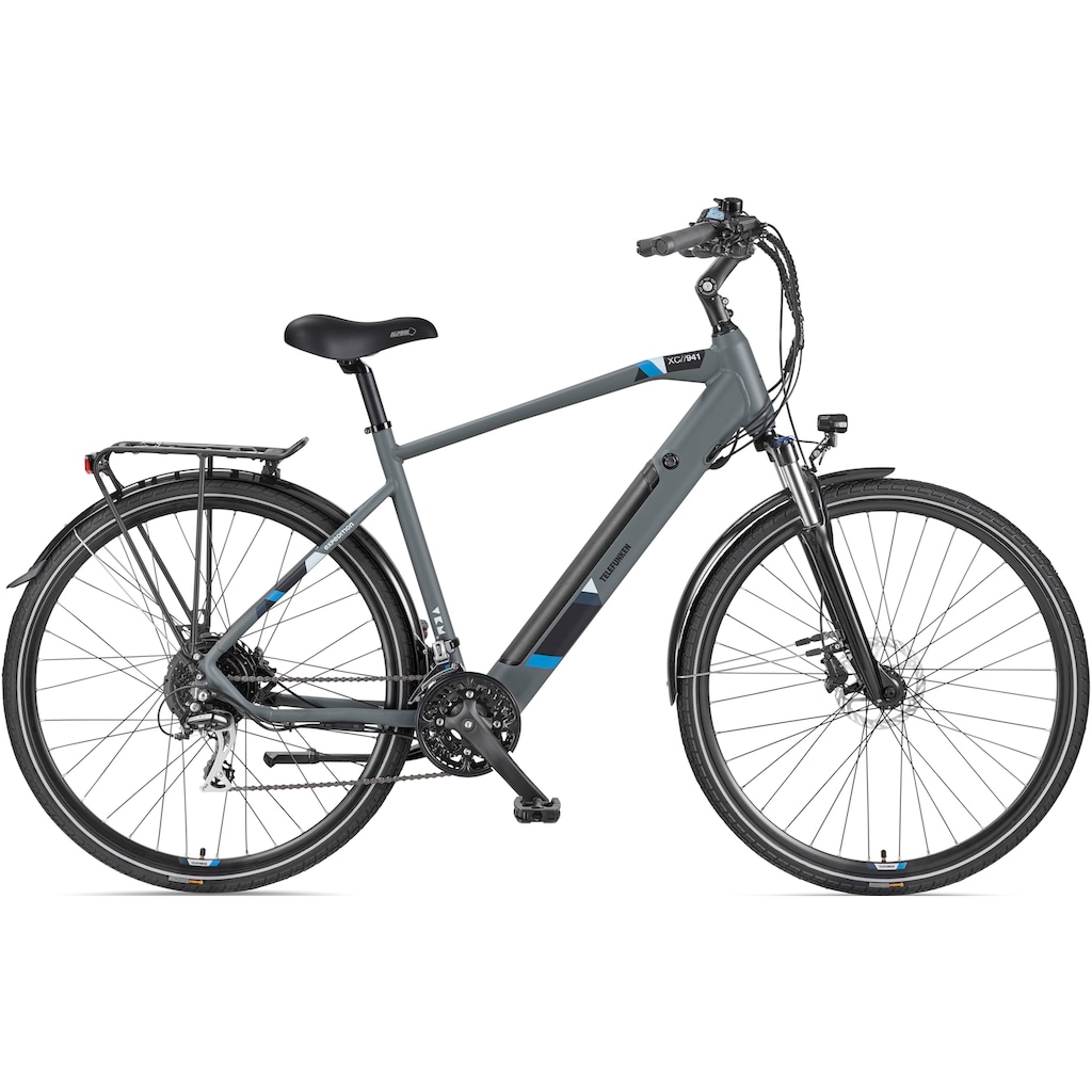 Telefunken E-Bike »Expedition XC941«, 24 Gang, Shimano, Acera, Heckmotor 250 W, (ca. 100 km Reichweite-hydraulische Scheibenbremsen-Straßenzulassung)