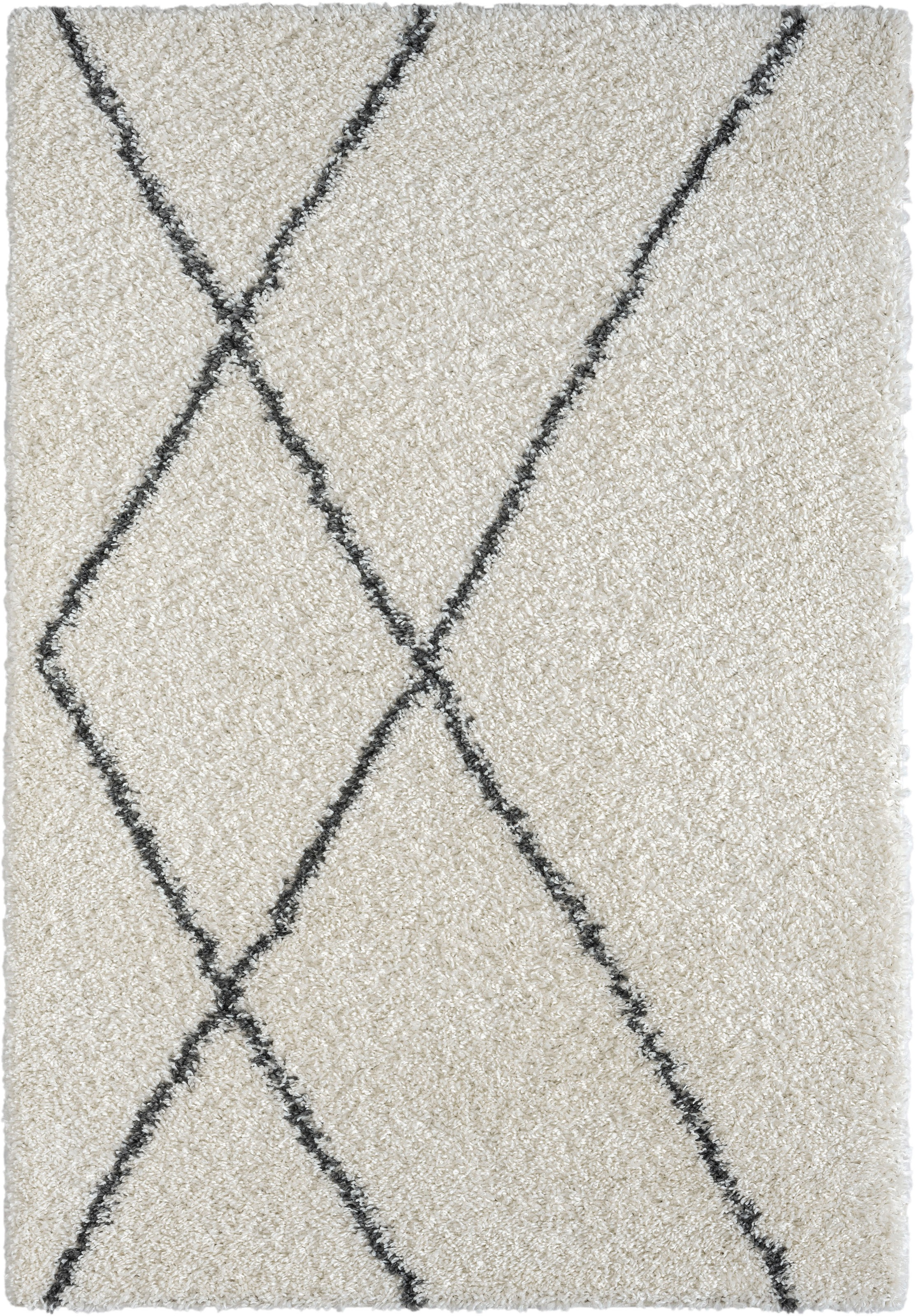 Myflair Möbel & Accessoires Hochflor-Teppich »My Shaggy Raute«, rechteckig, 37 mm Höhe, Shaggy, Scandi Rauten Design, leicht glänzend, extra flauschig