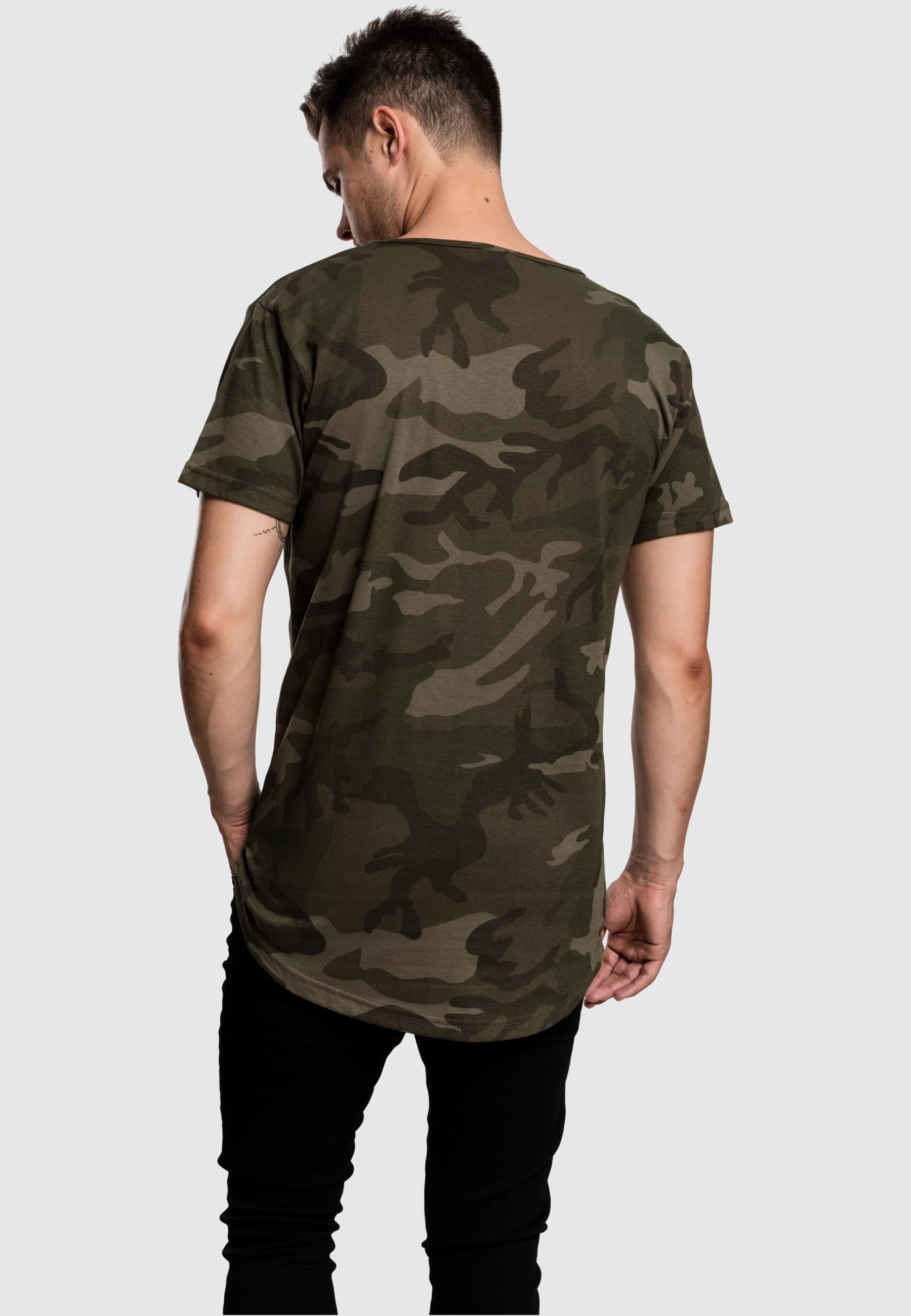 URBAN CLASSICS Kurzarmshirt »Urban Classics Herren Camo Shaped Long Tee« 1 Stk.