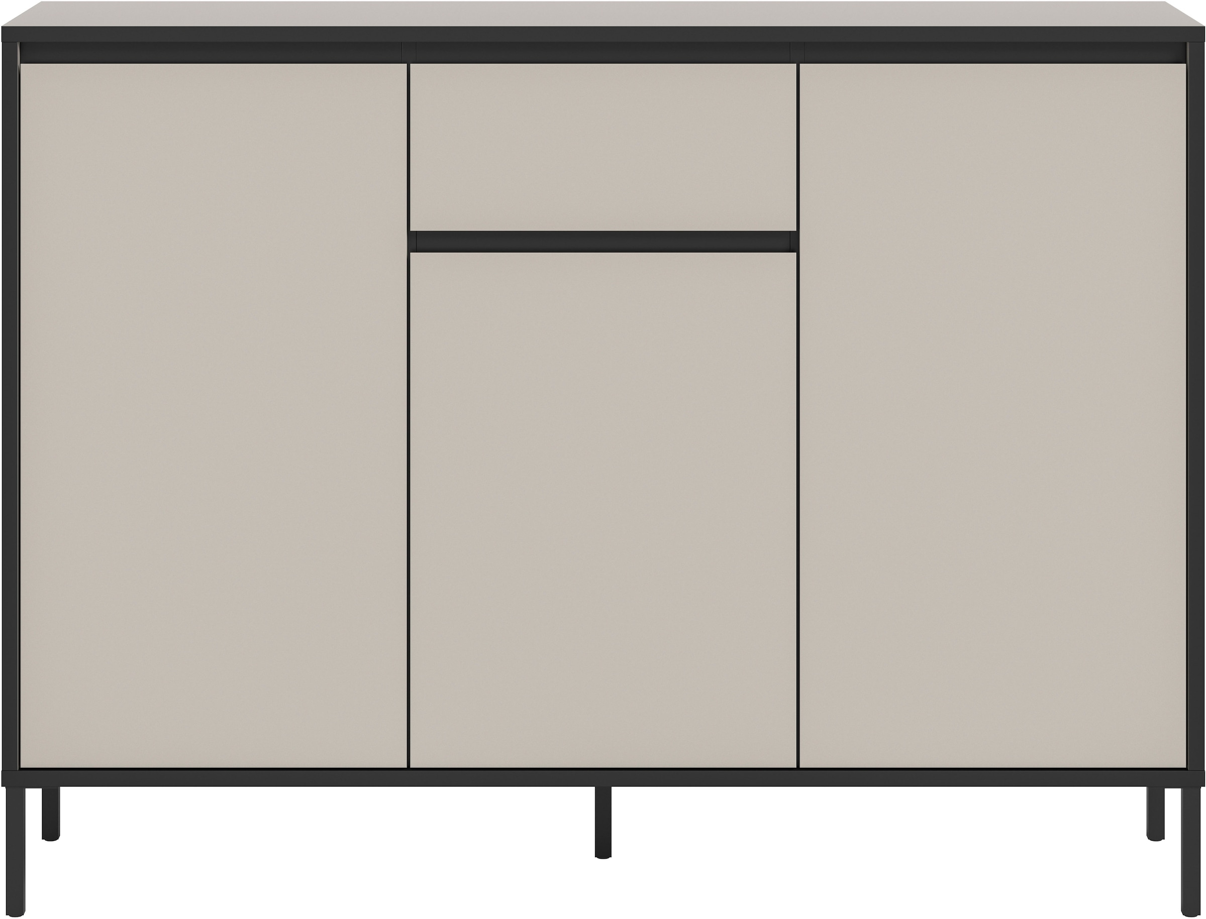 INOSIGN Sideboard »NORT, Höhe: 101cm, mit Metall Stabfuß, 3 Türen, 1 Schubkasten«, Anrichte, Kommode, Schrank, Board, Higboard