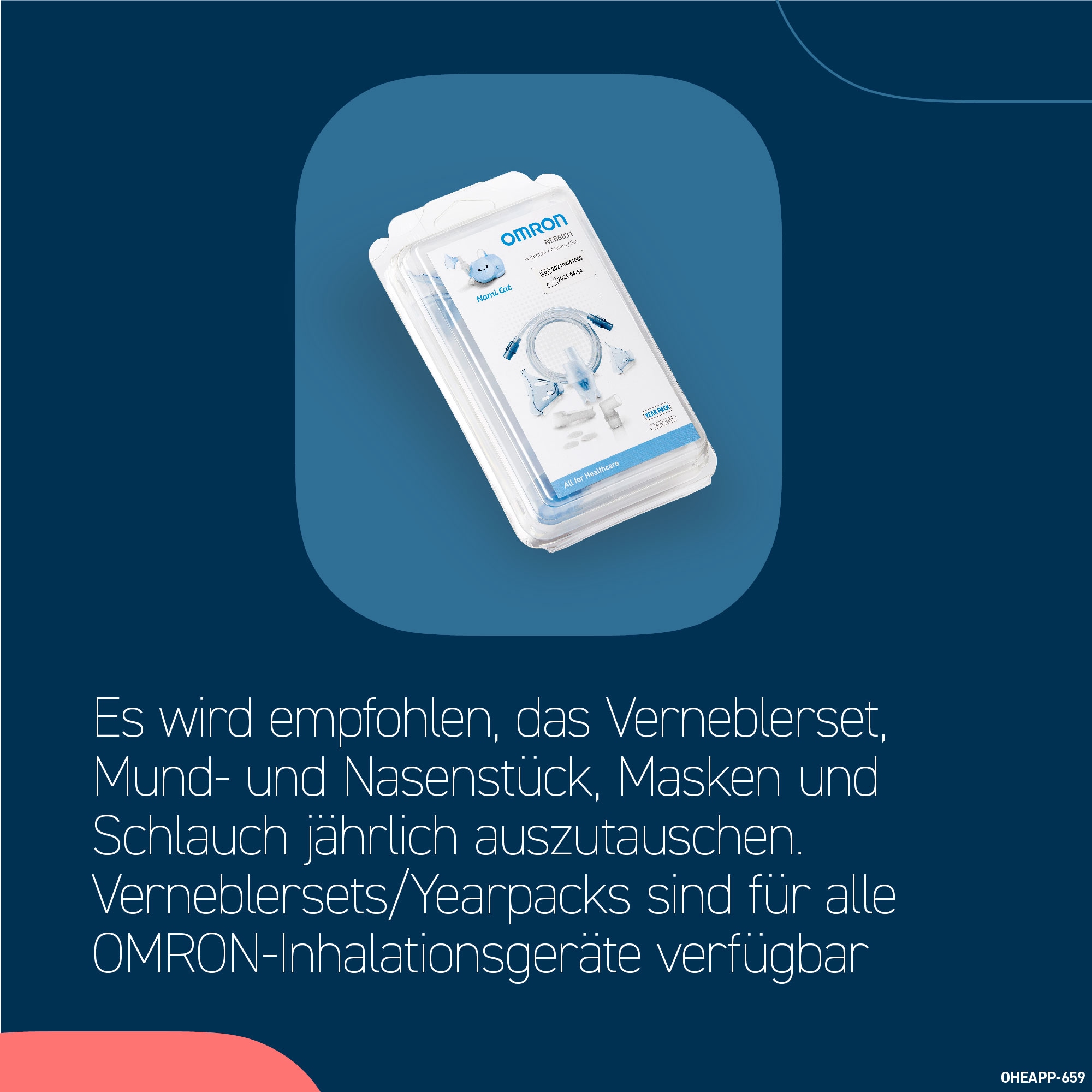 Omron Inhalationsgerät »NE-C303K-EO Nami Cat« kinderfreundliches Inhalationsgerät