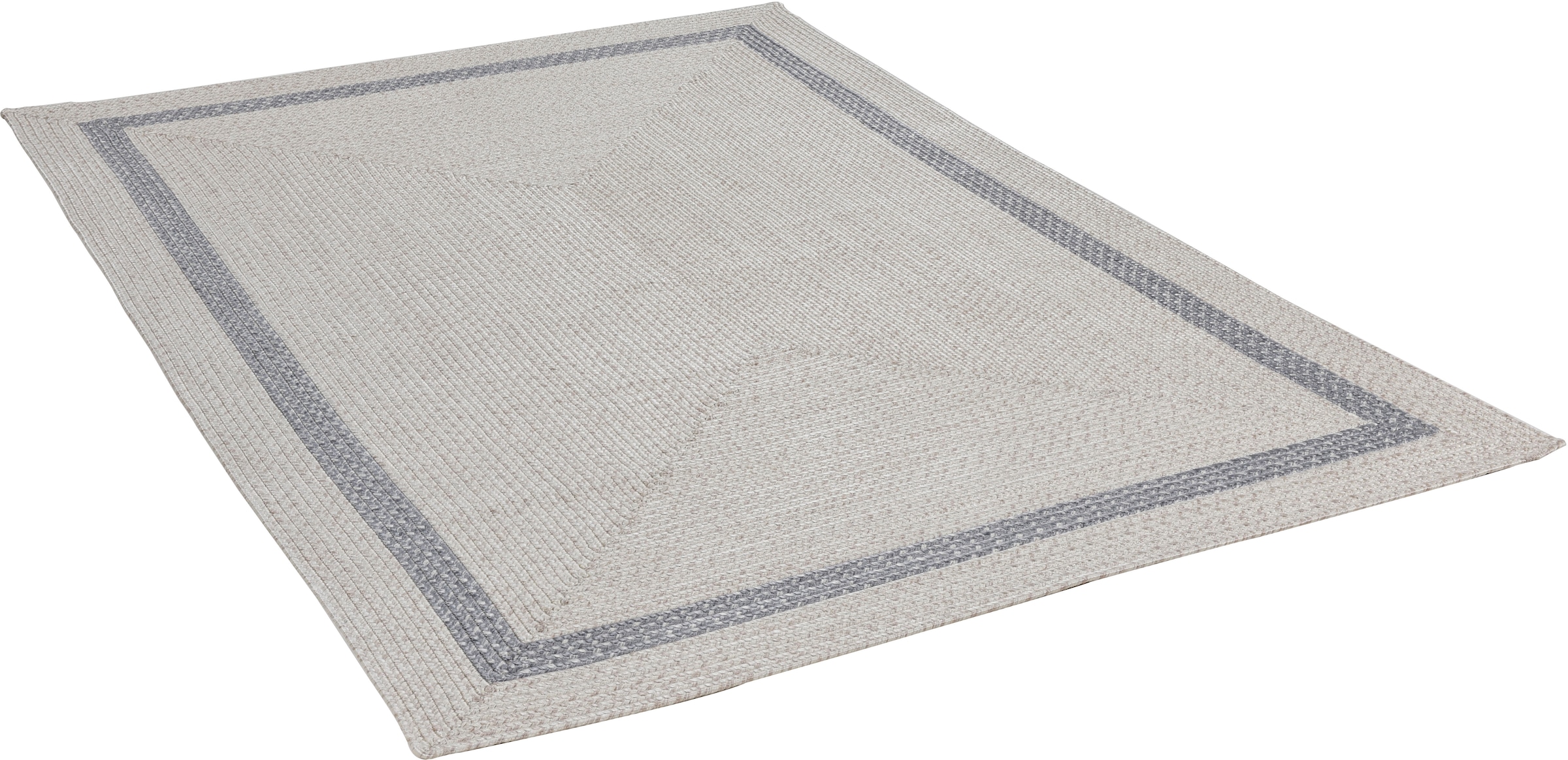 Gino Falcone Teppich »Benito« rechteckig 6 mm Höhe Flachgewebe, Uni Farben, mit Bordüre, Outdoor geeignet, auch in rund