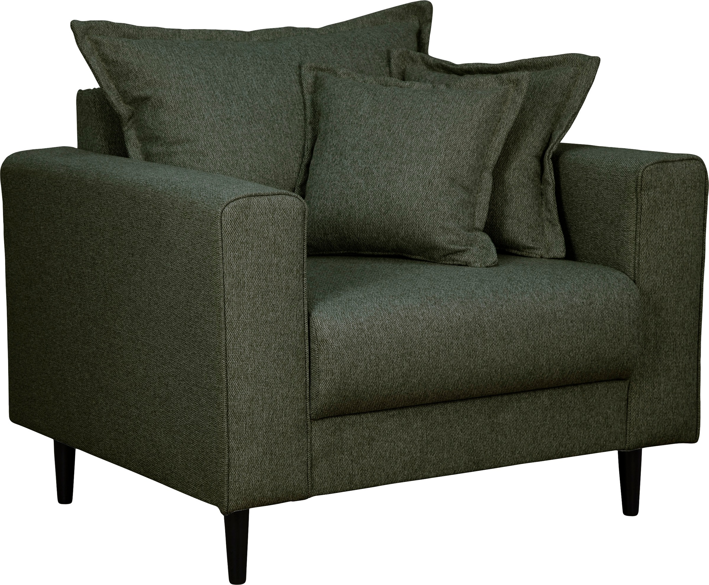 Home affaire Sessel »VEYRAS Loungesessel, Maße B/T/H: 95/84/76 cm«, mit Wellenunterfederung, incl. Kissen