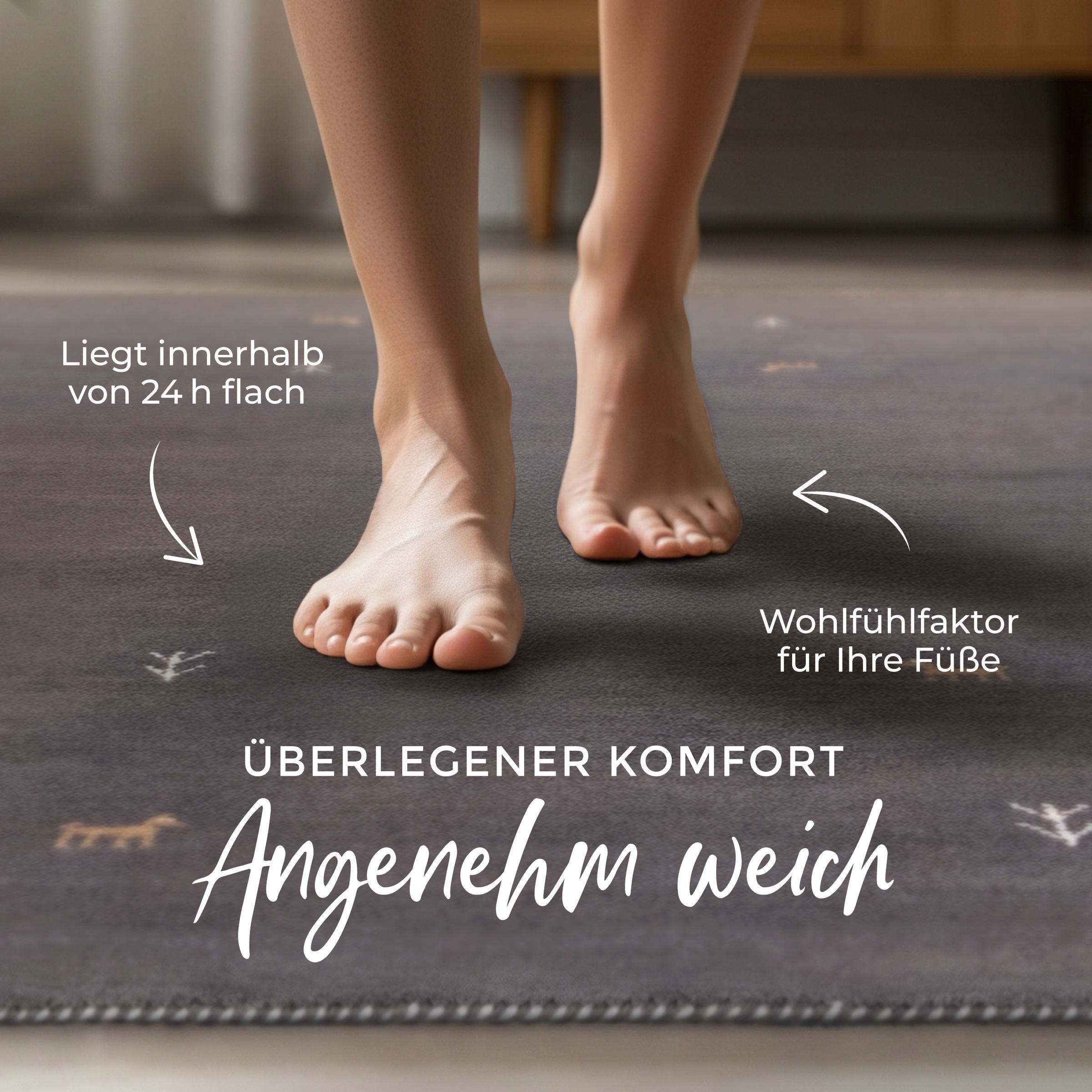 carpetfine Wollteppich »Gabbeh Uni,  auch als Läufer und Rund erhältlich« rechteckig 15 mm Höhe reine Wolle, handgewebt, Gabbeh Loom Tiermotiv, große Farbauswahl