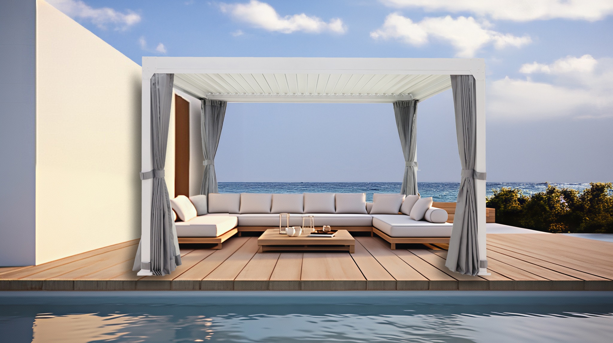 KONIFERA »Palma« Pergola, mit Lamellendach weiß