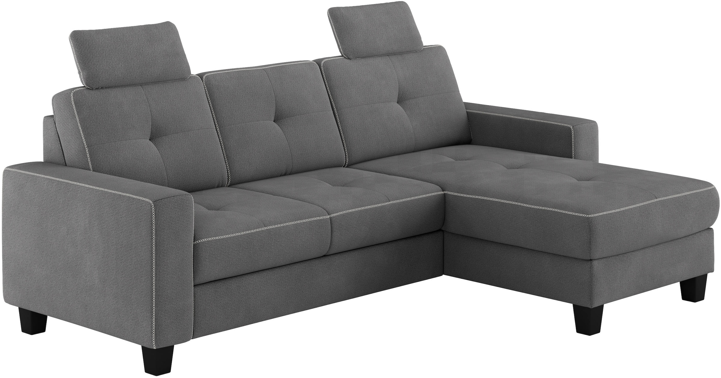 Places of Style Ecksofa »Varese L-Form«, Kreuznaht in beige