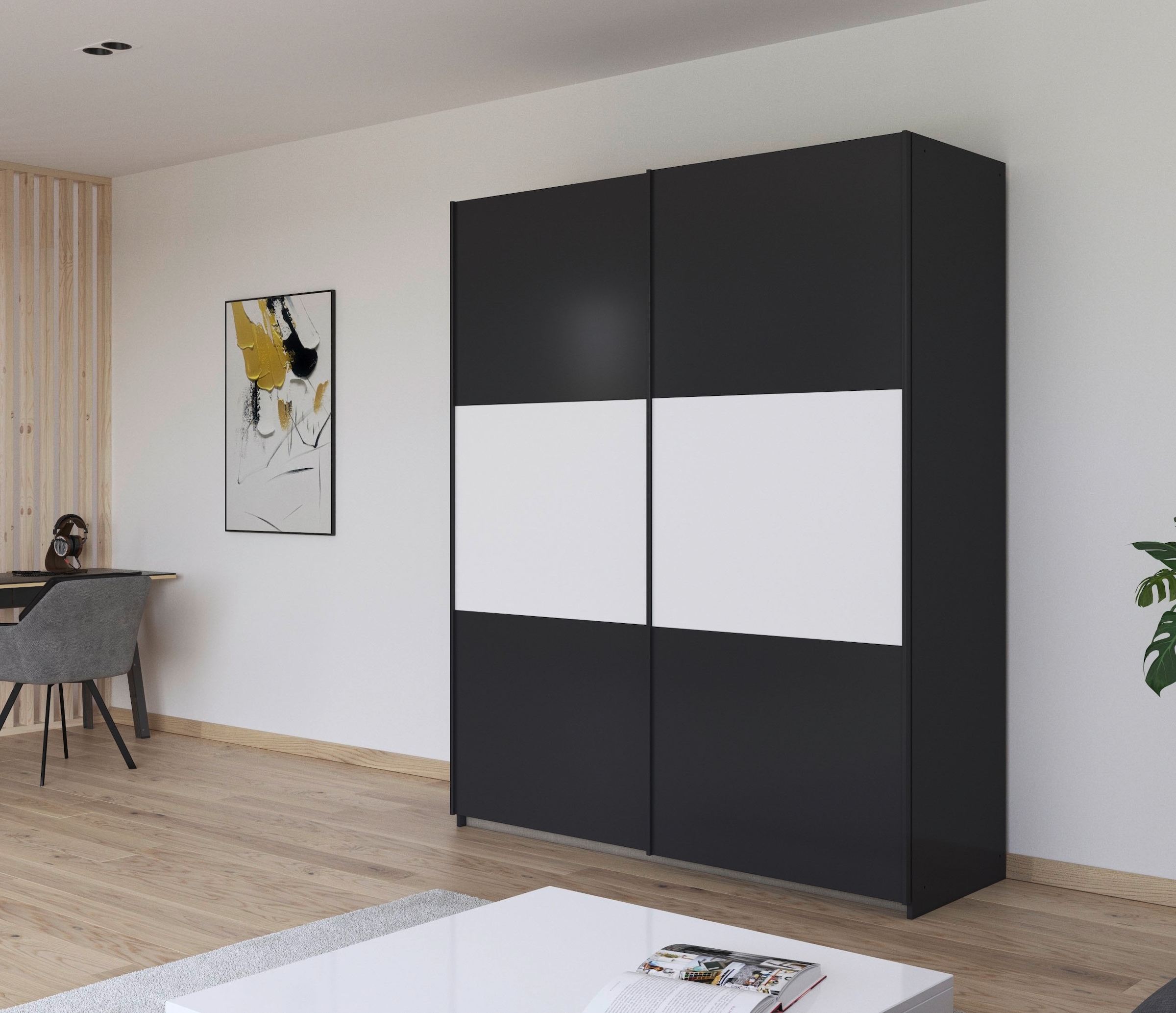 rauch Schwebetürenschrank »Kleiderschrank Schrank Garderobe Garderobenschrank Wäscheschrank NEO«, (in 3 verschiedenen Ausstattungen BASIC/CLASSIC/PREMIUM), mit großzügigem Stauraum und vielfältigen Farbkombinationen