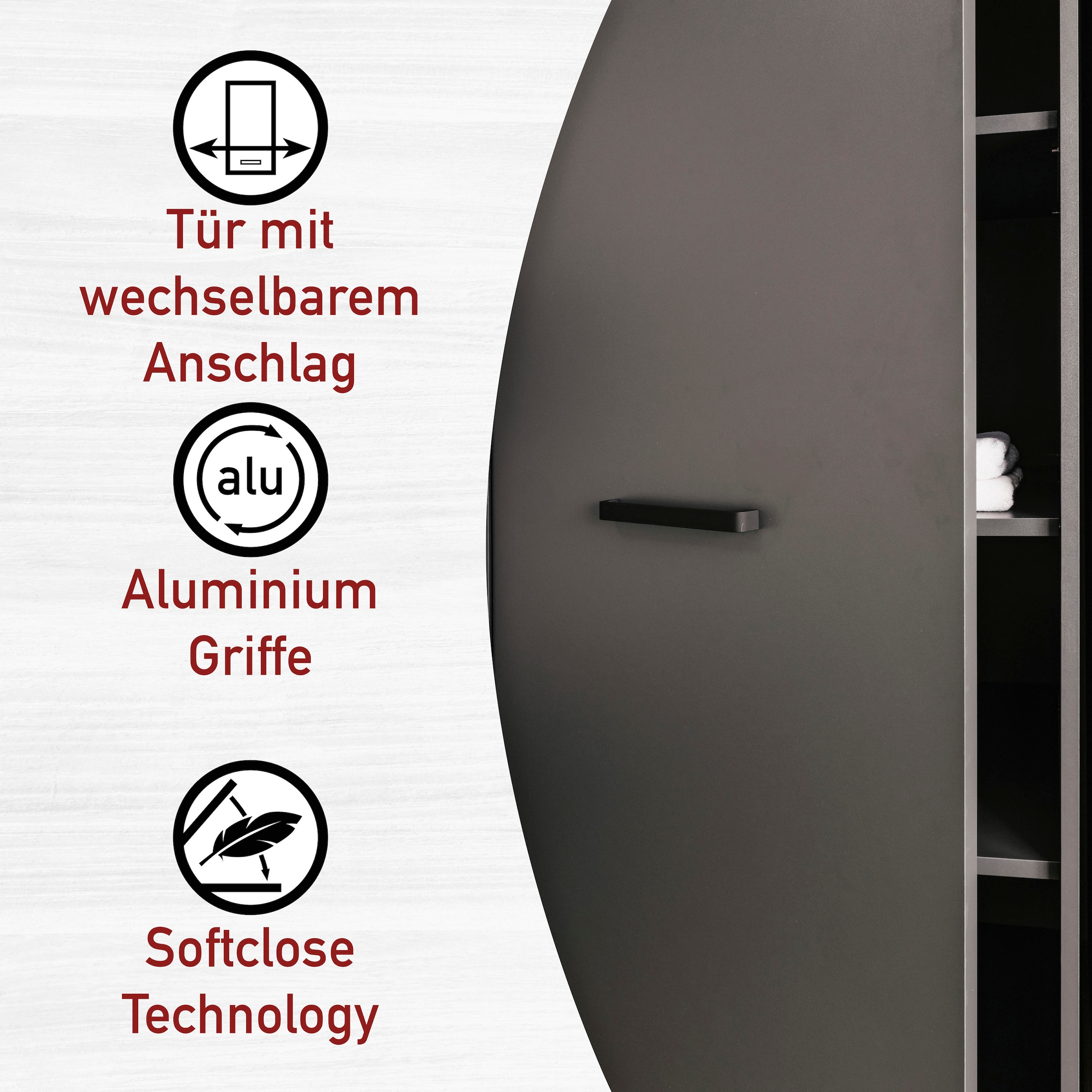 Inter Link Mehrzweckschrank-Set »Norela, Modulares Waschmaschinen-Set mit Hochschrank & Stauraum« 4 Stk. tlg.