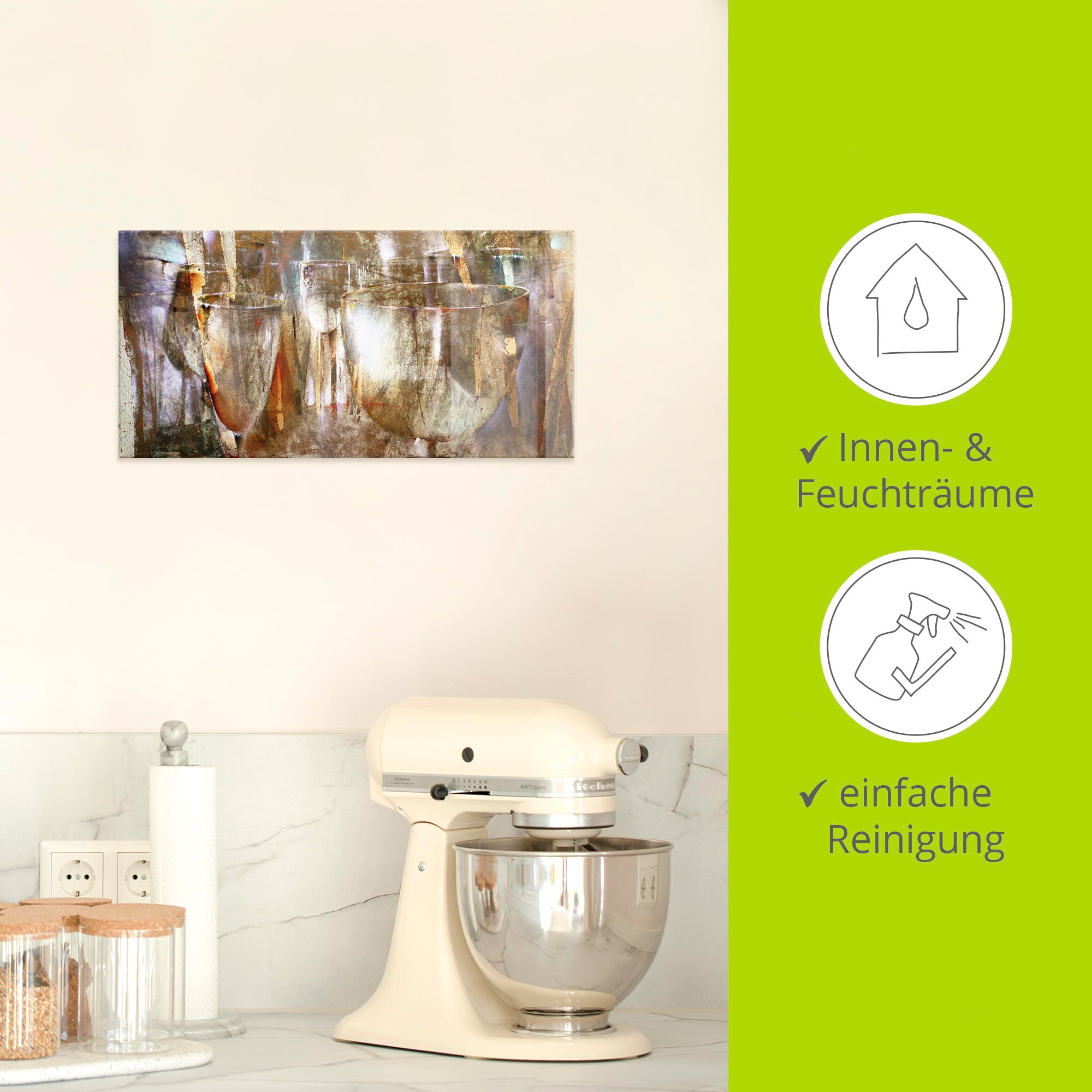 Artland Glasbild »Lichtspiel«, Getränke, (1 St.), in verschiedenen Größen