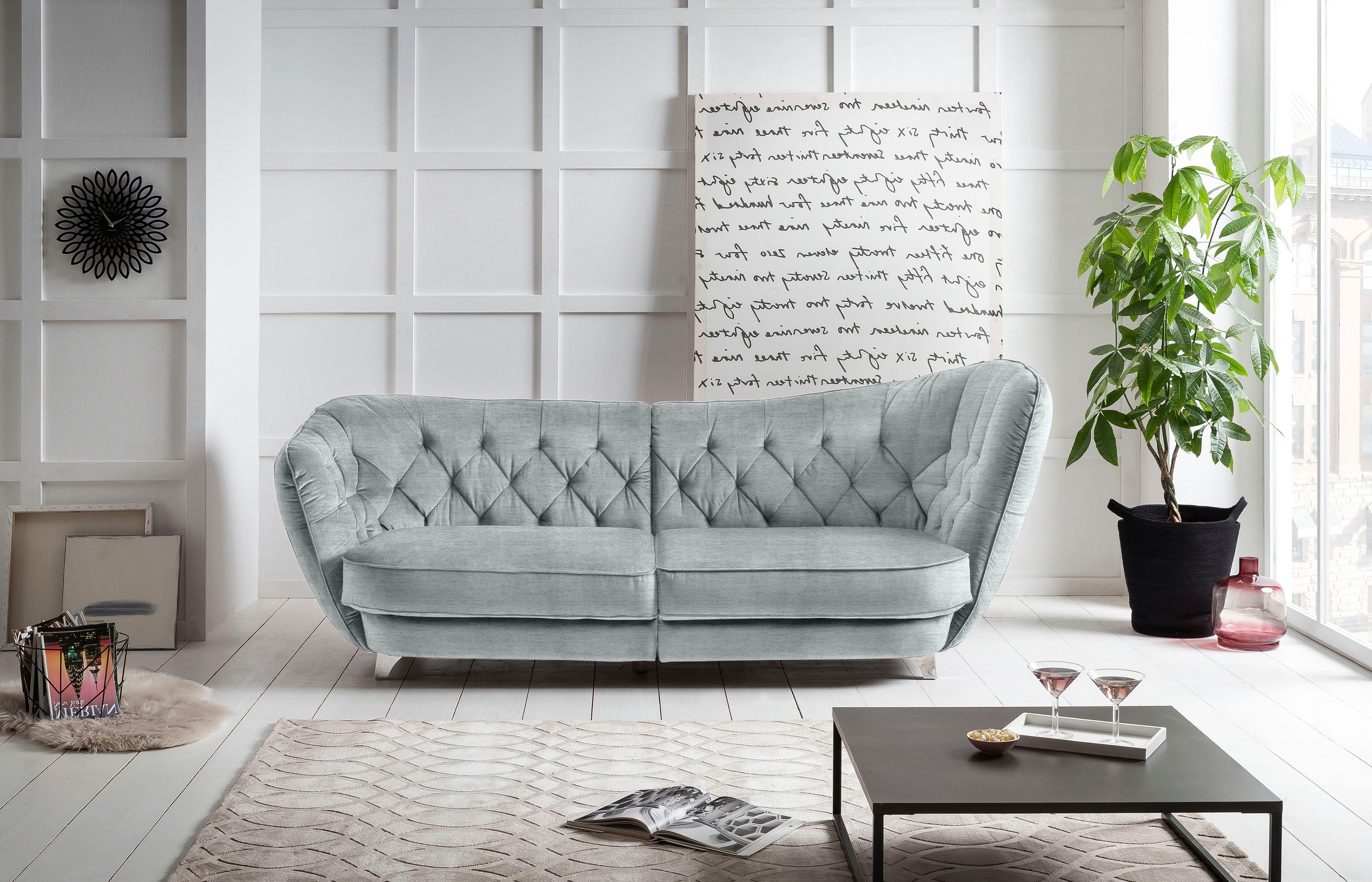 Leonique Big-Sofa »Retro«, stylischer Hochlehner