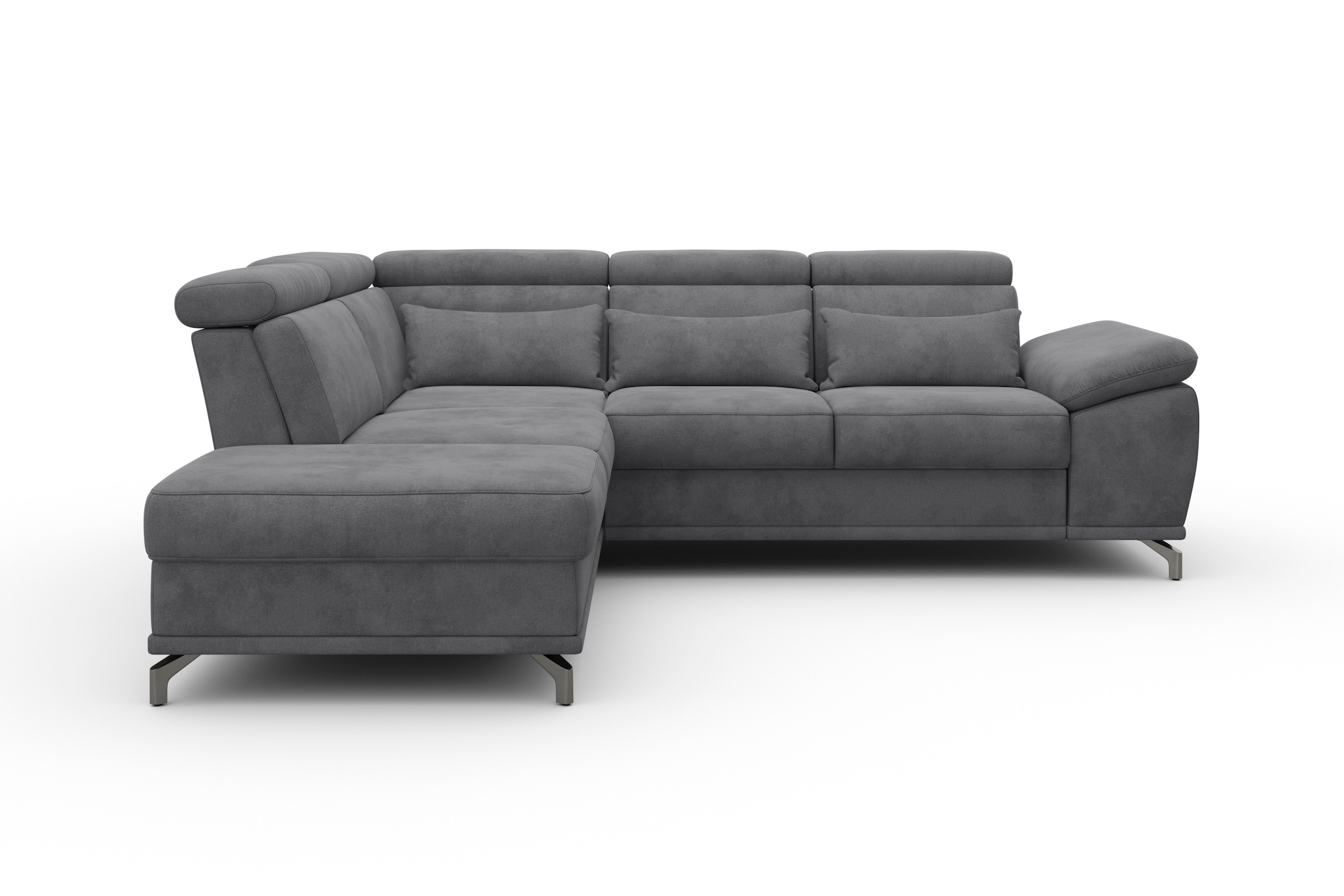 sit&more Ecksofa »Cabrio L-Form, mit Sitztiefenverstellung, Arm- und Kopfteilverstellung«, 3 Nierenkissen, Federkern, optional Bettfunktion und Stauraum