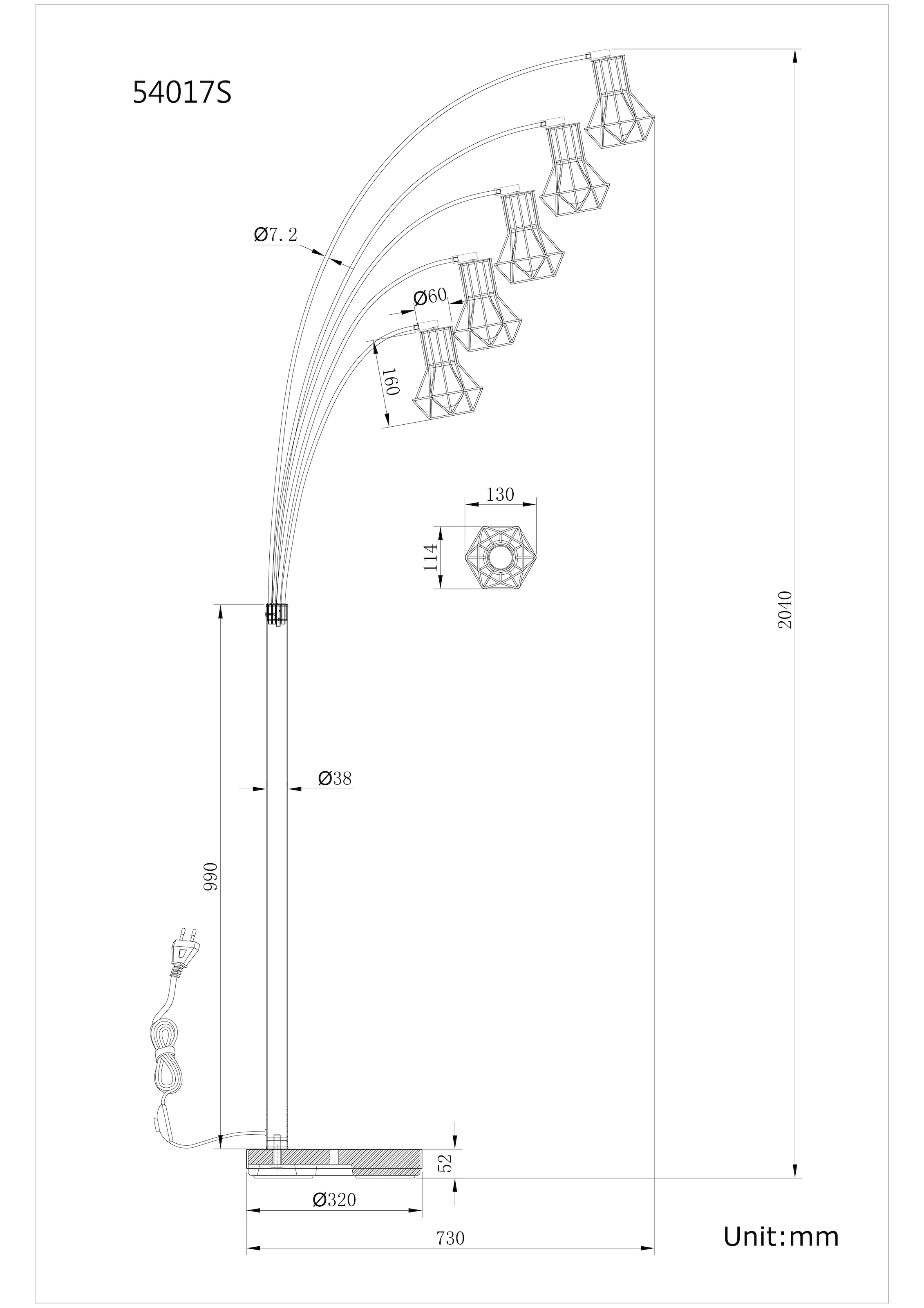 GLOBO LIGHTING Stehlampe »PRISKA« E27 1 Stk. Stehlampe Wohnzimmer Schlafzimmer Flur Design-Leuchte