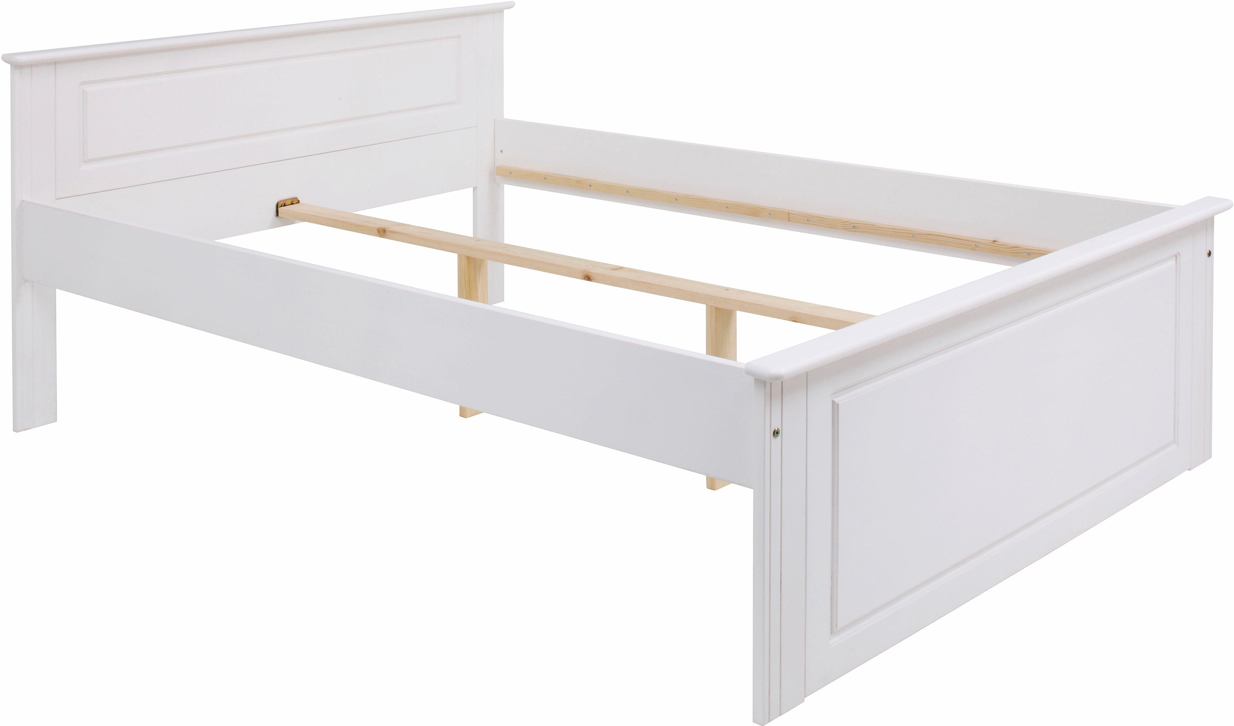 Home affaire Massivholzbett »Hugo, hohe Belastbarkeit! FSC® zertifiziertes Massivholz, Landhausstil«, (Breite/Belastbarkeit 180cm/200KG, 140cm/180KG), Stauraumbett aus massiver Kiefer