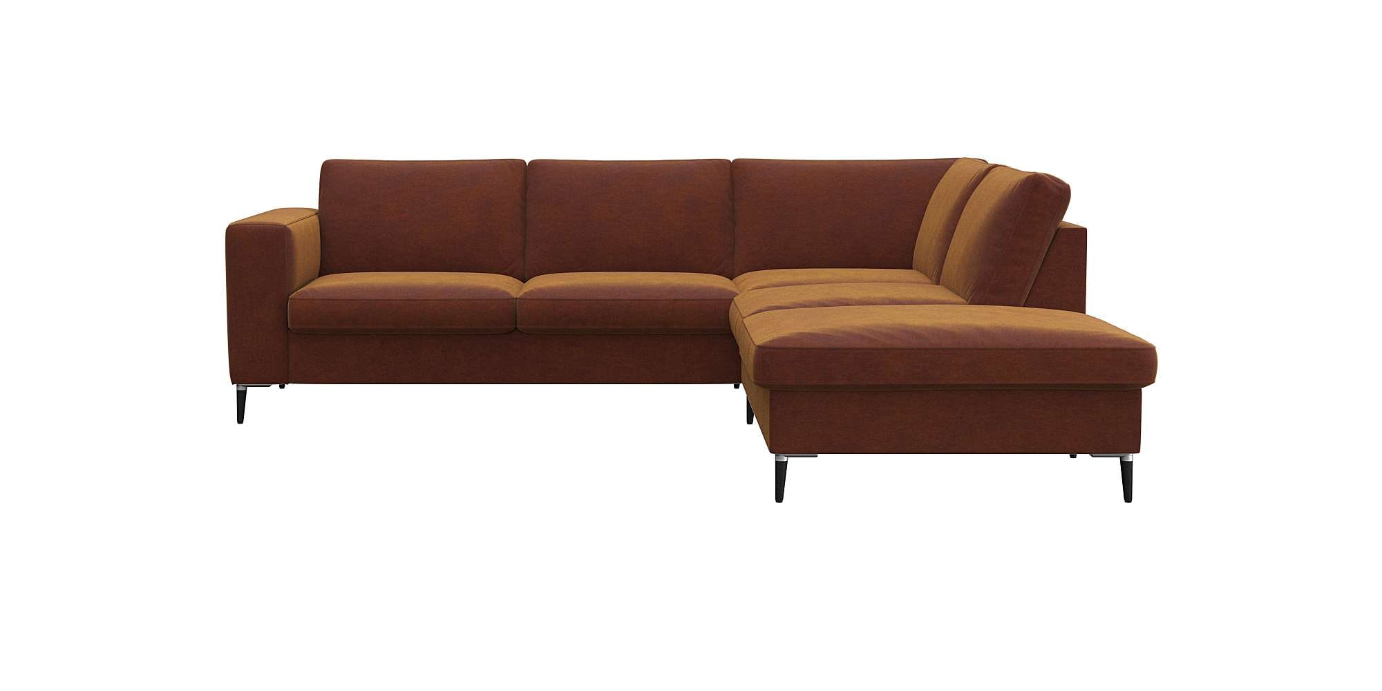 FLEXLUX Ecksofa »Fiore, L-Form«, breite Armlehnen, Füße Alu/schwarz, B/T 24 günstig online kaufen