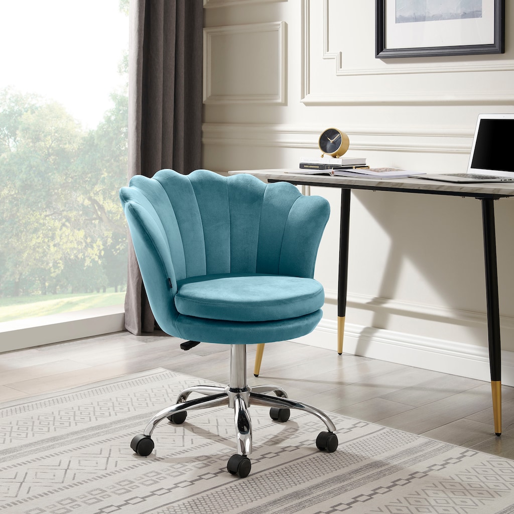 Leonique Bürostuhl »Helleu«, hohenverstellbar, 360° drehbar, Gestell aus Metall, in verschiedenen Farbvarianten enthältlich, Sitzhöhe 48-56,5 cm