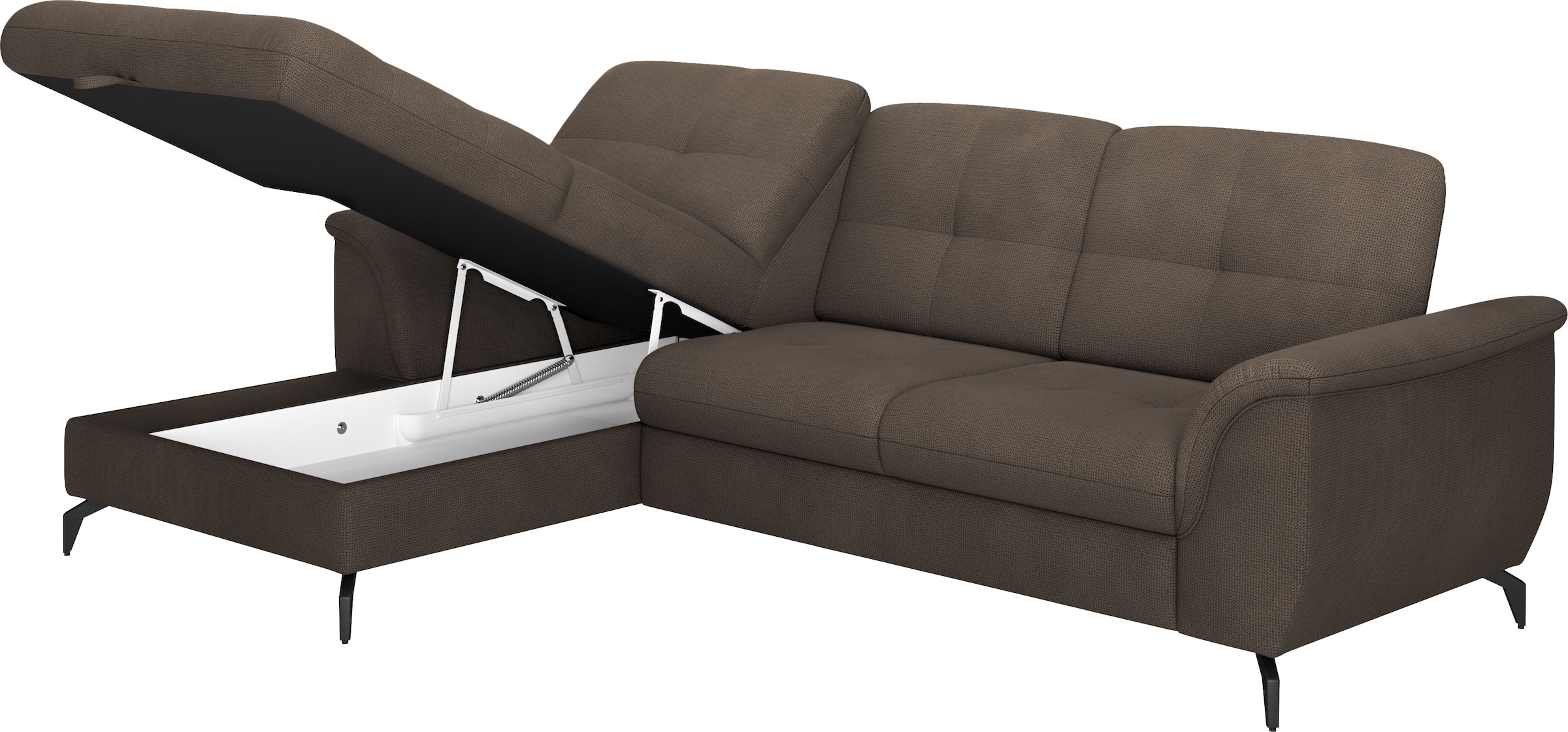 sit&more Ecksofa »Zora L-Form«, wahlweise mit Bettfunktion und Bettkasten