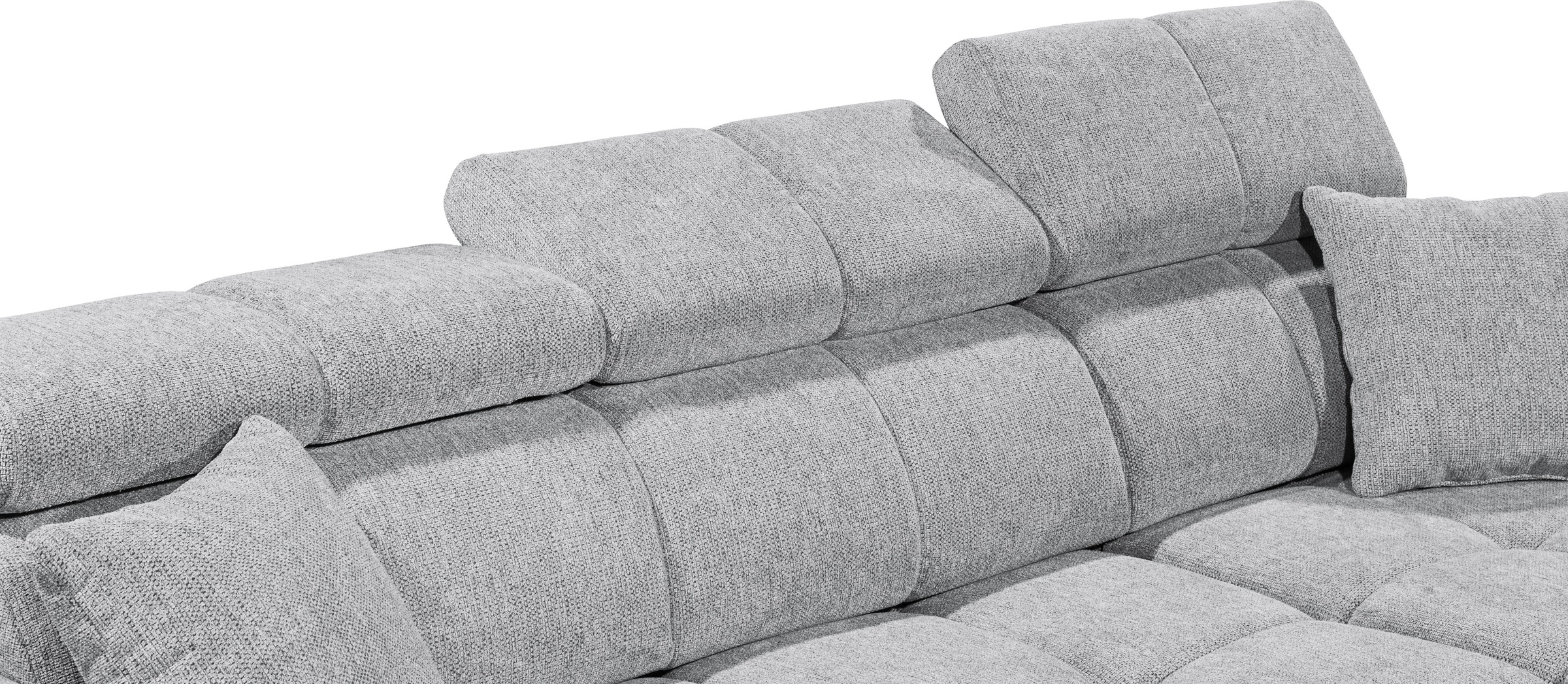 ED EXCITING DESIGN Ecksofa »Sydney L-Form mit Bettfunktion, Bettkasten, Kopfteilverstellung«, motorischer Sitztiefenverstellung, USB-Port & 2 Zierkissen