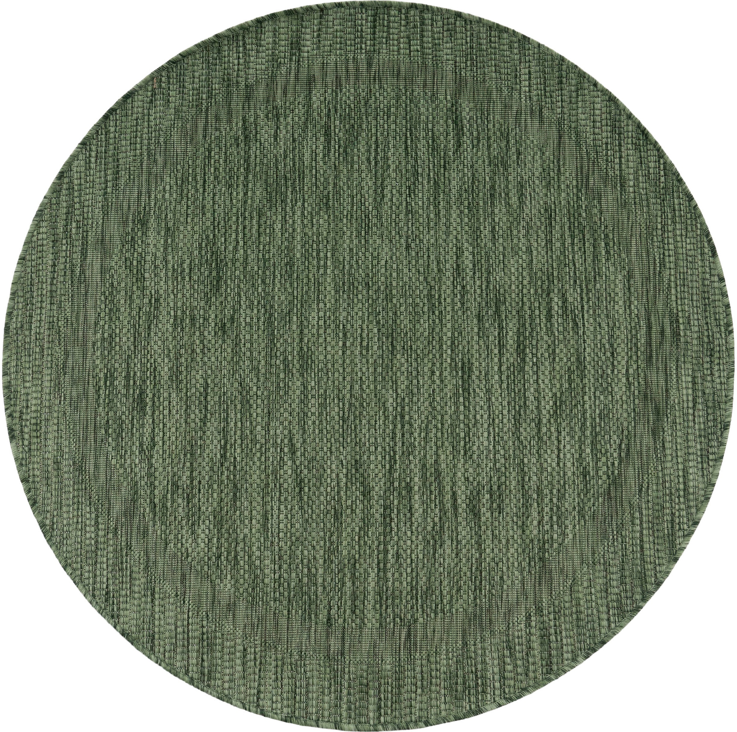 Paco Home Teppich »Roma 272«, rund, 4 mm Höhe, Flachgewebe, meliert, mit dezenter Bordüre, In- und Outdoor geeignet