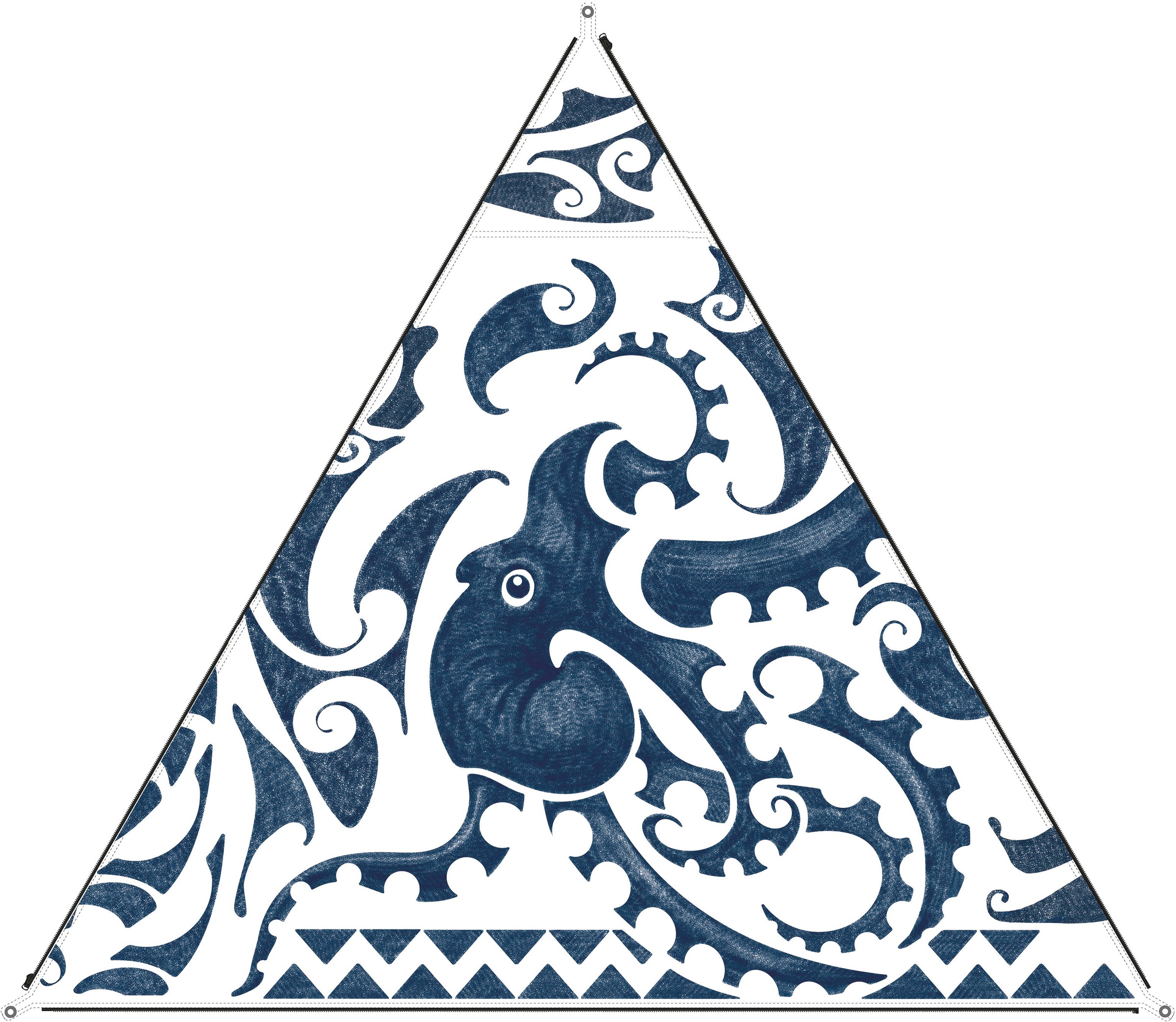 BENT Sonnensegel »Zip-Canvas« Neuseeland Oktopus Druck / RV schwarz