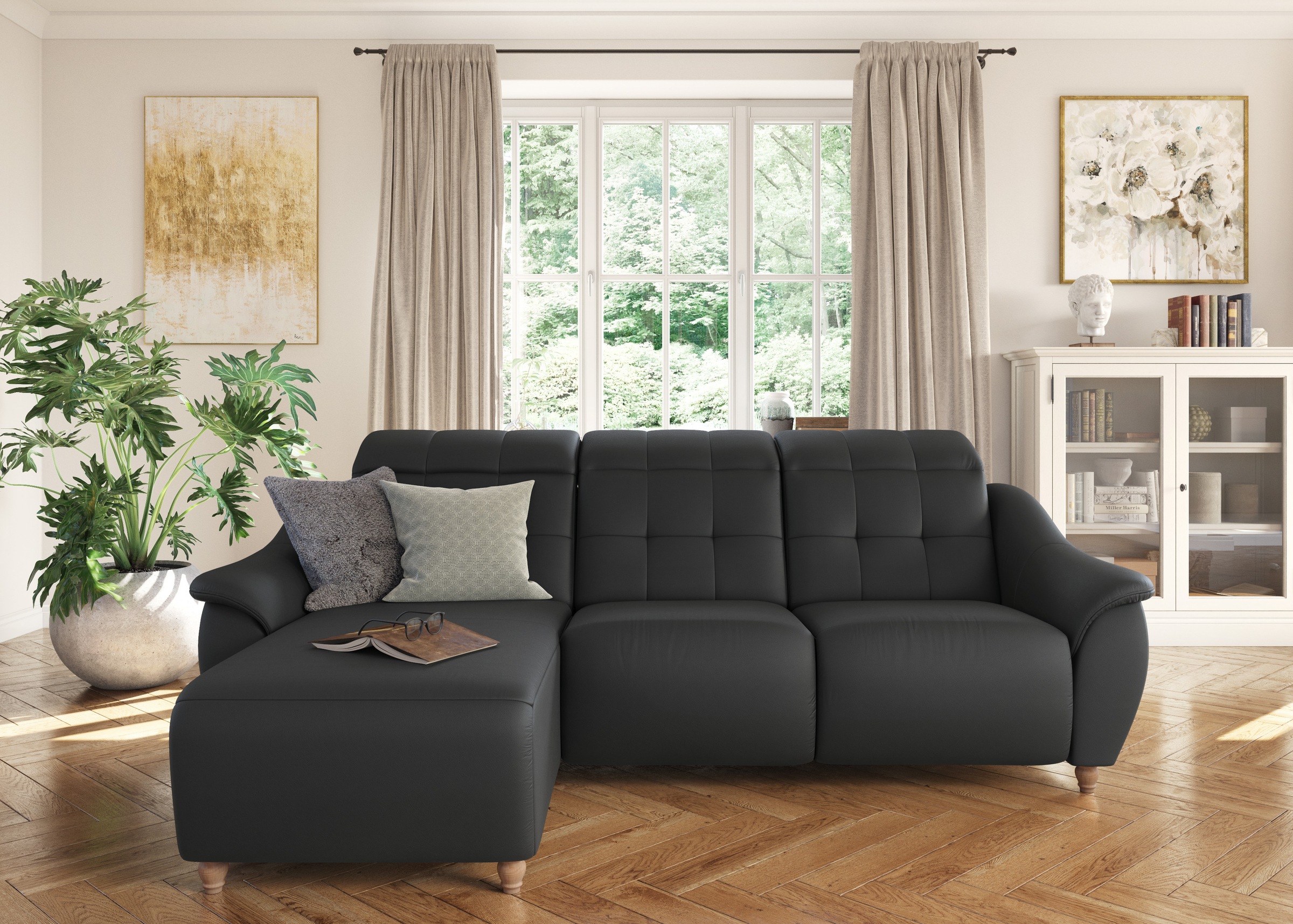 Home affaire Ecksofa »Boston L-Form«, (2 St.), Kopfteilverstellung an jeder günstig online kaufen