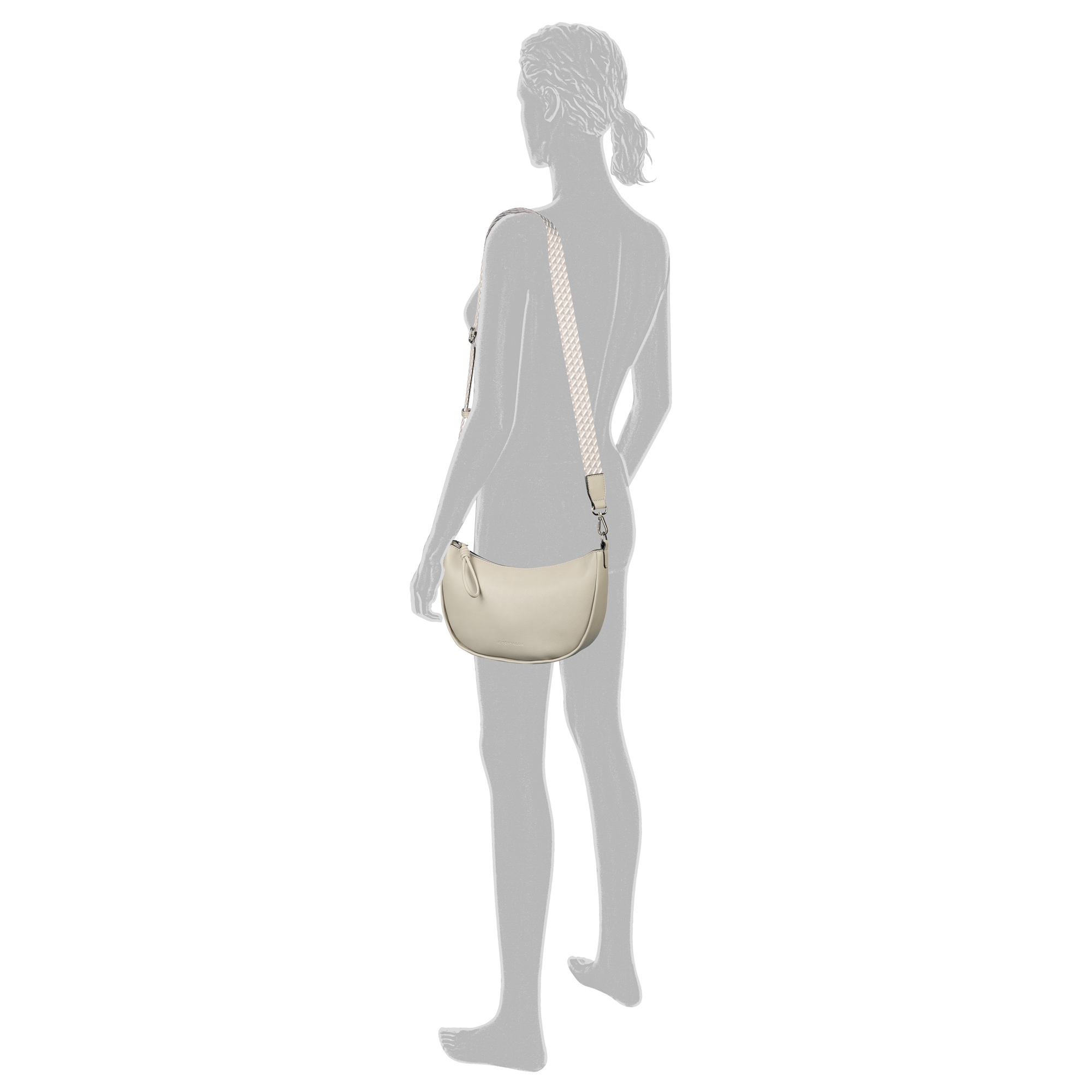 TOM TAILOR Handtasche »Tatiana«, fein gewebter dreifarbiger Gurtband mit harmonischem „T“´Logodruck